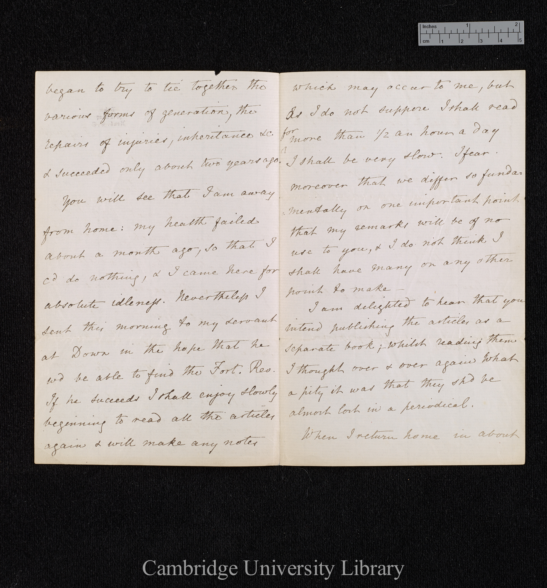 Charles Robert Darwin to George Henry Lewes