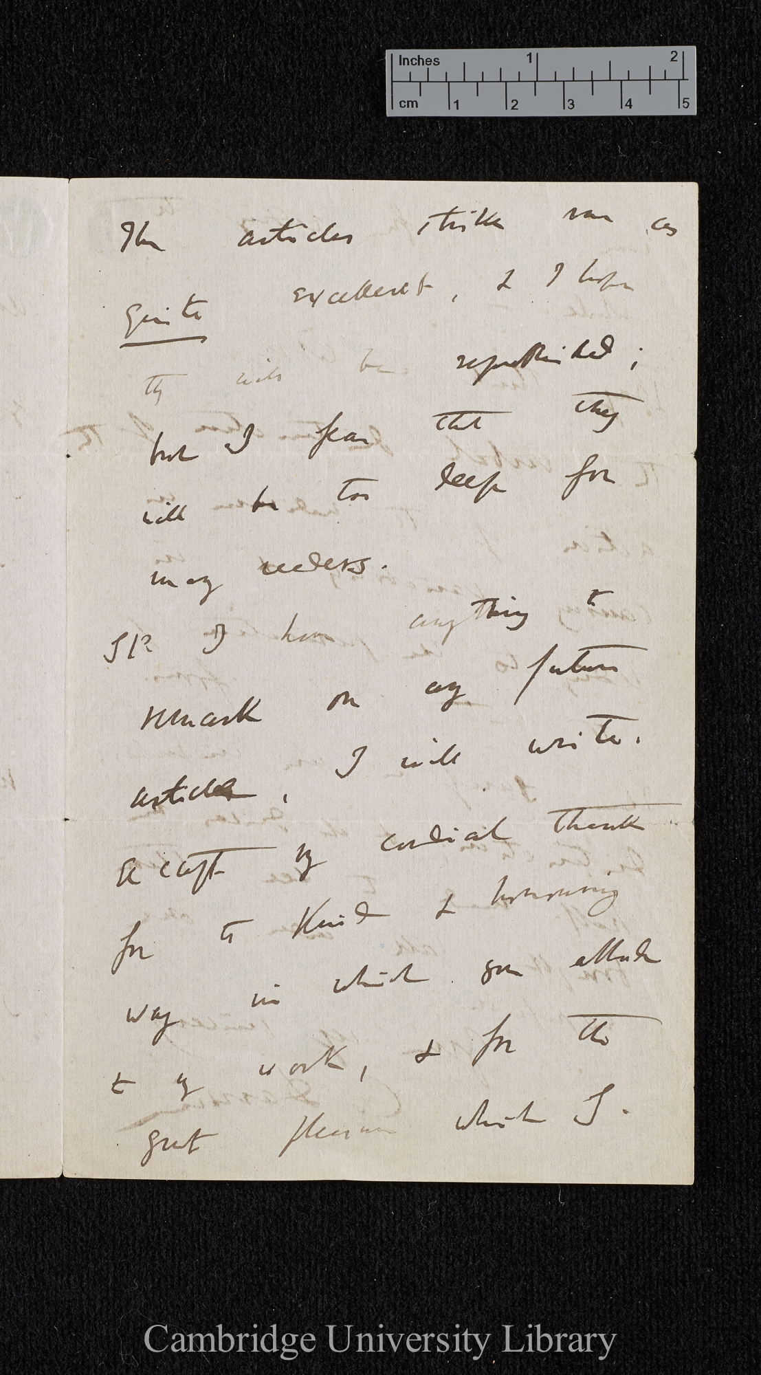 Charles Robert Darwin to George Henry Lewes