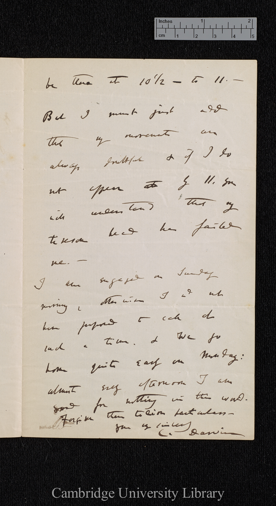 Charles Robert Darwin to George Henry Lewes