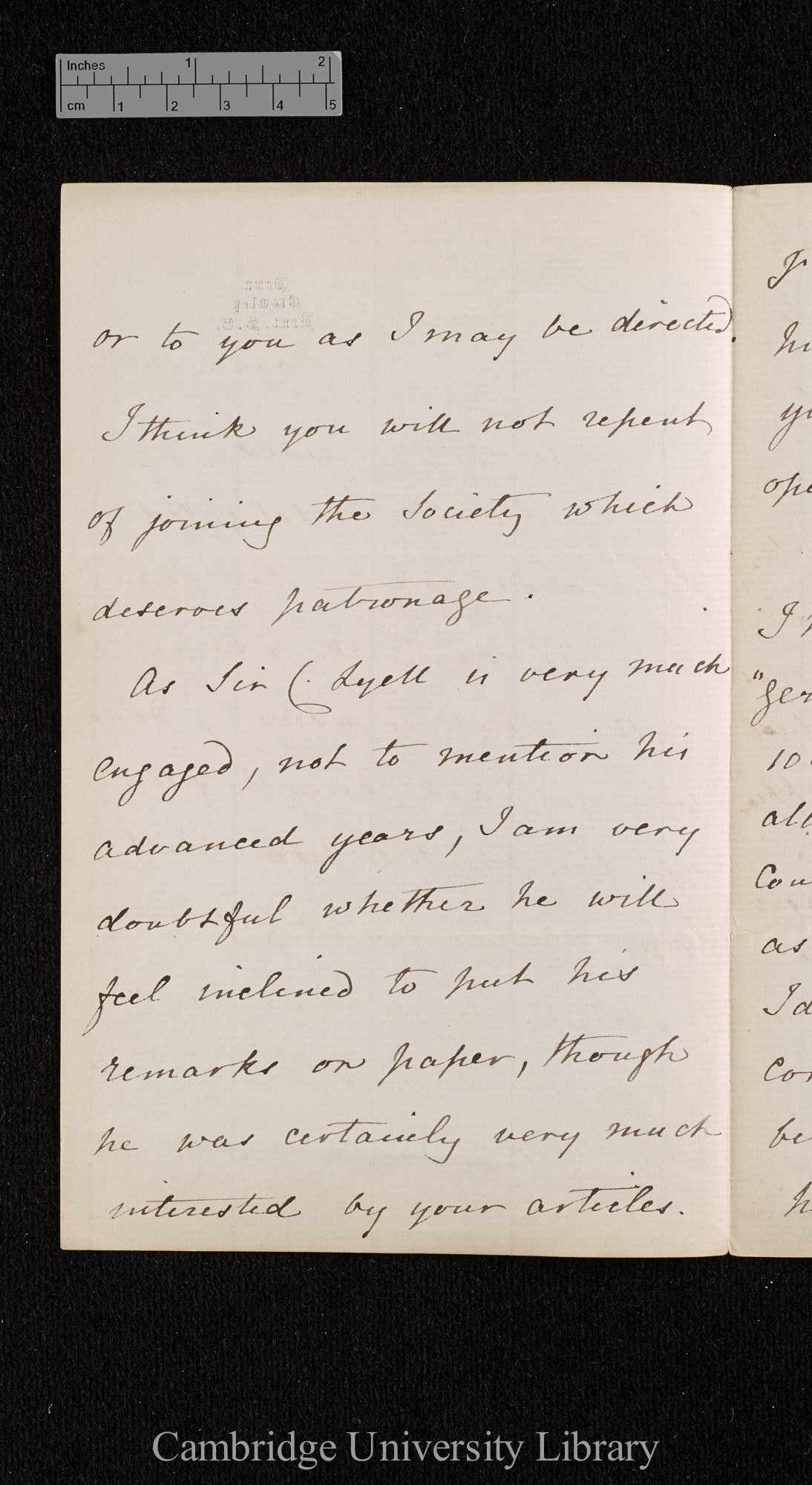 Charles Robert Darwin to George Henry Lewes