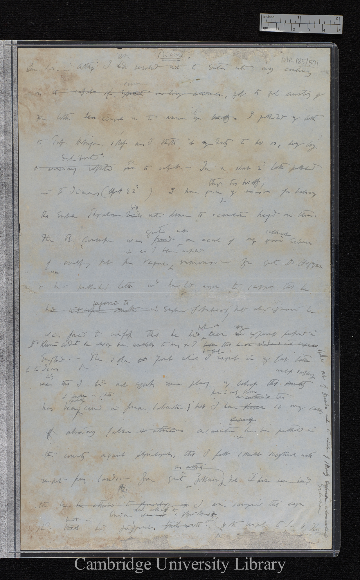 Charles Robert Darwin to W von Voigts-Rhetz