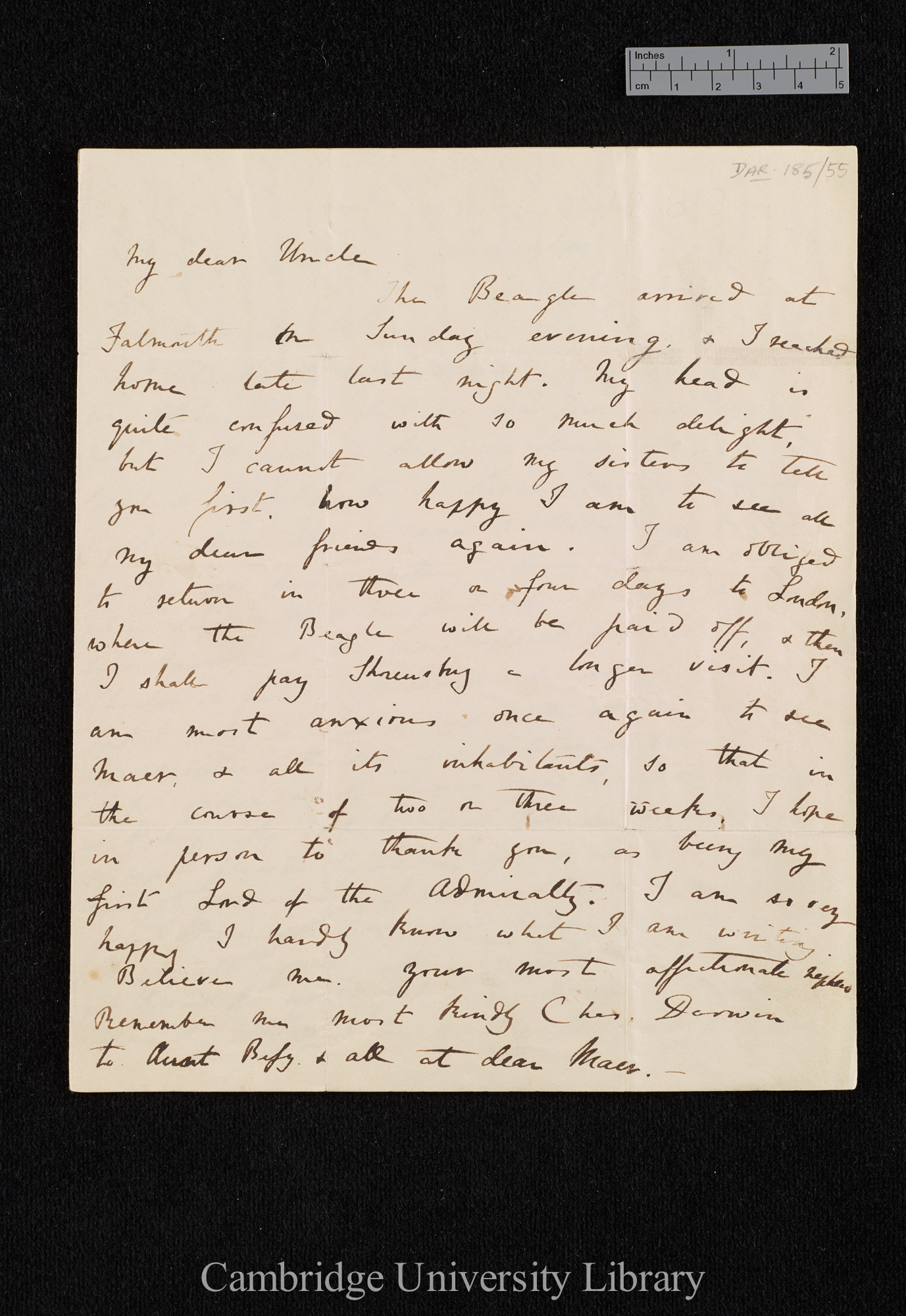 Charles Robert Darwin to Josiah Wedgwood (II)