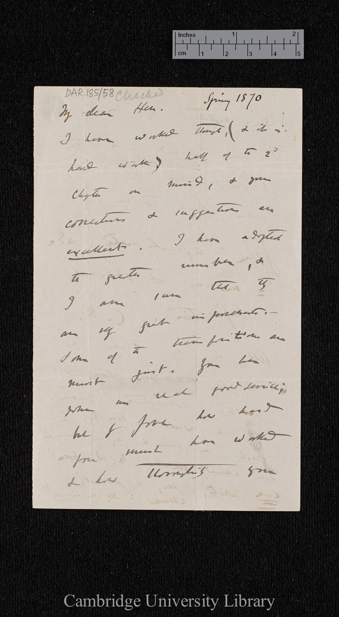 Charles Robert Darwin to Henrietta Emma Litchfield née Darwin