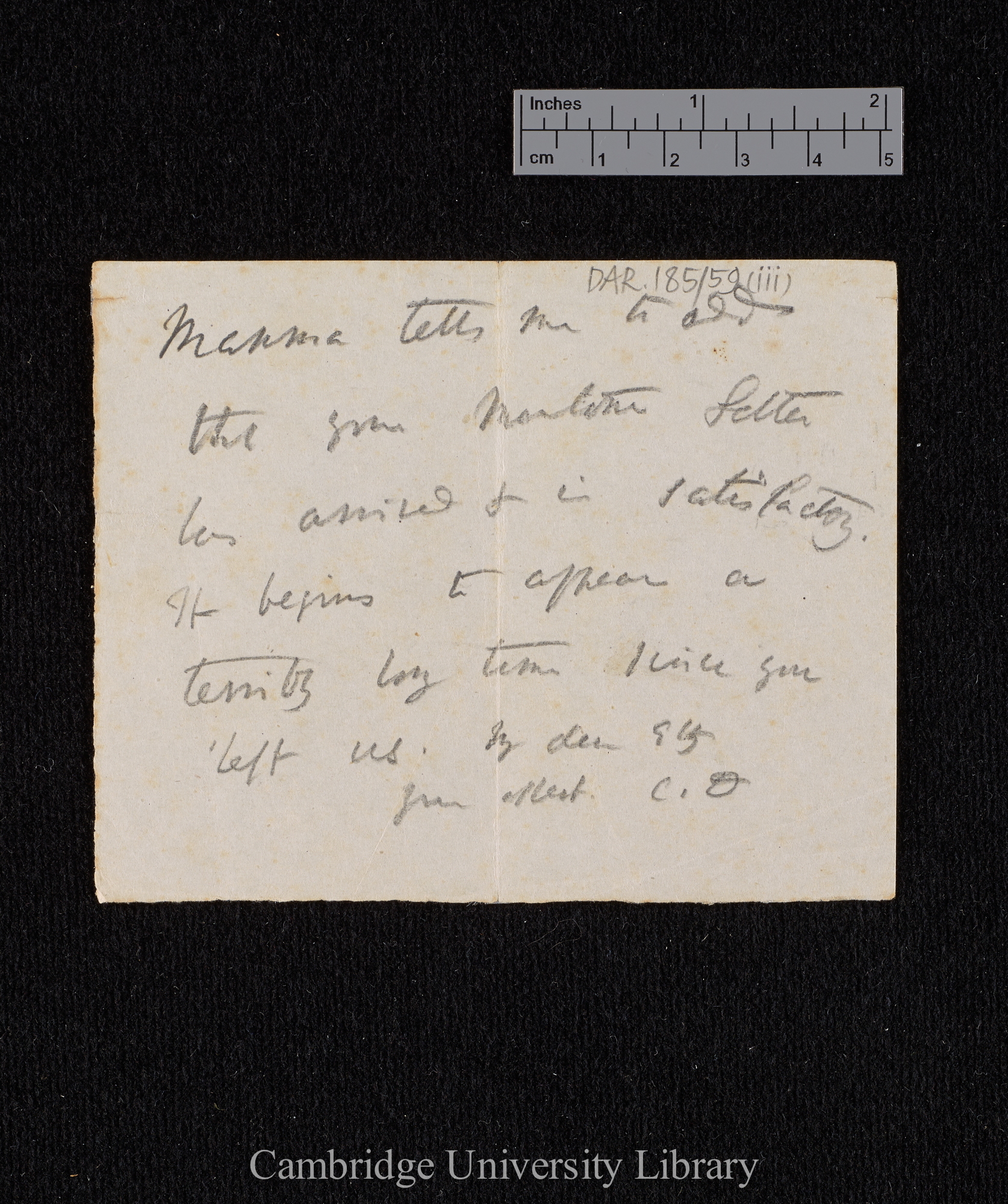 Charles Robert Darwin to Henrietta Emma Litchfield née Darwin