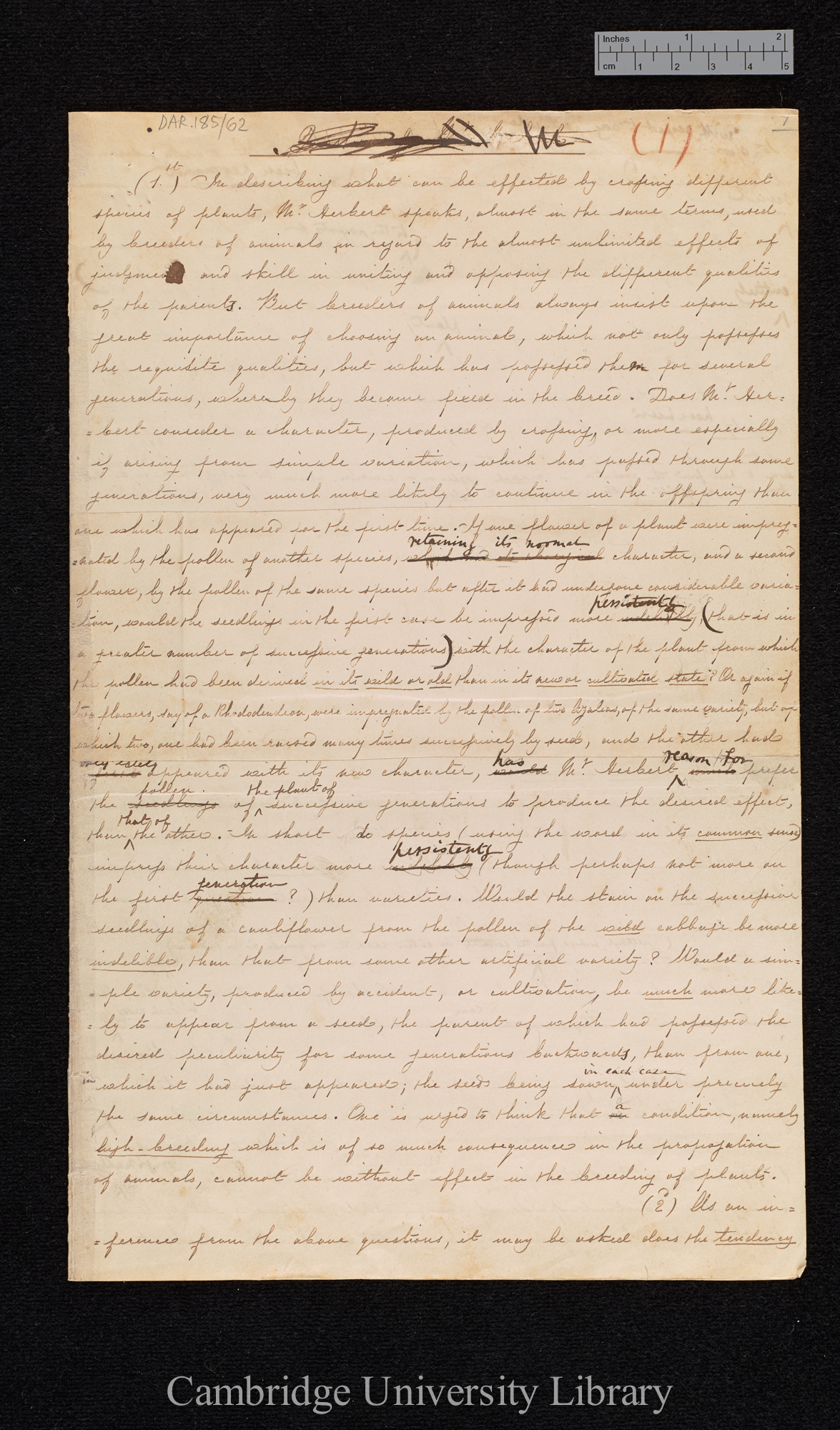 Charles Robert Darwin to William Herbert