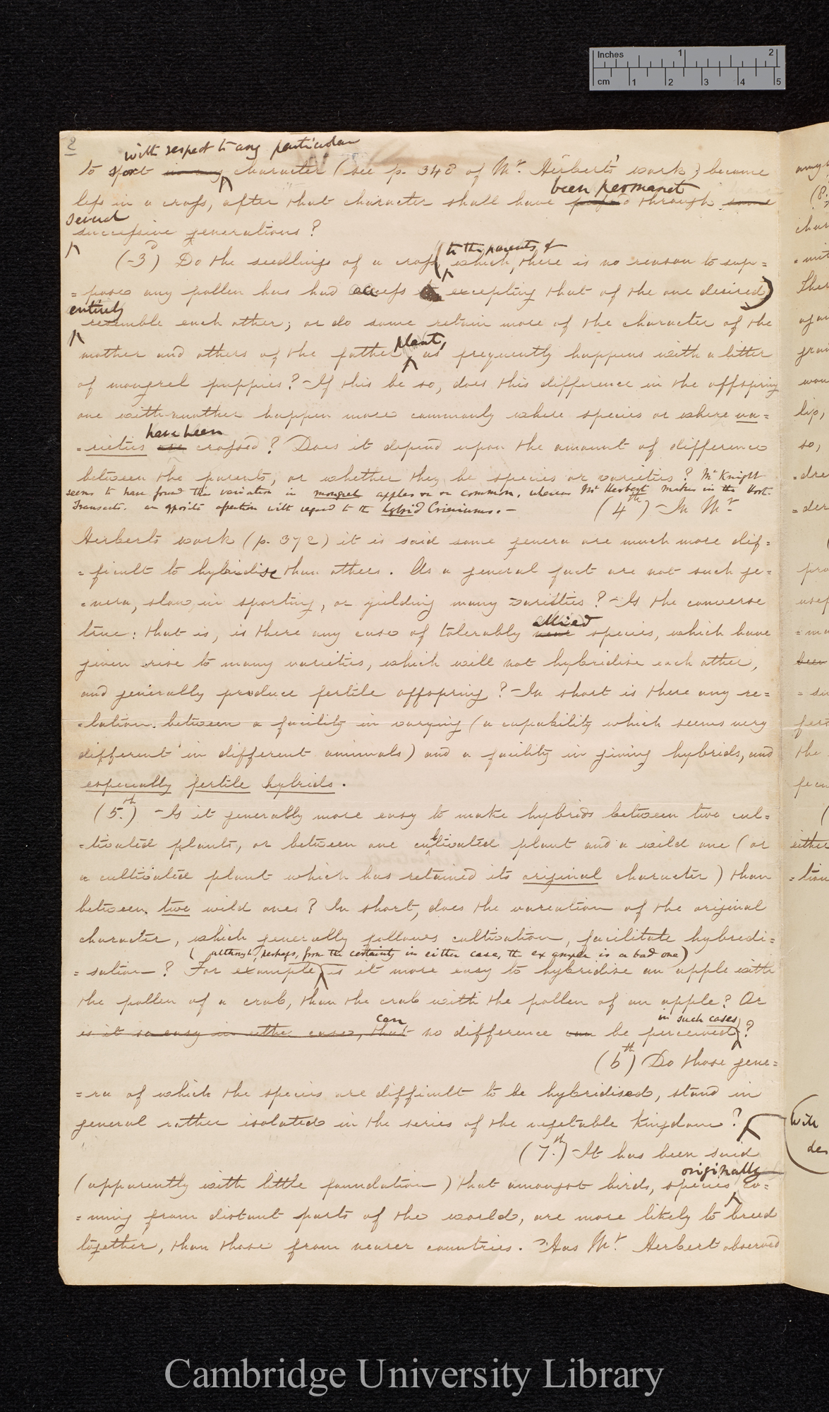 Charles Robert Darwin to William Herbert