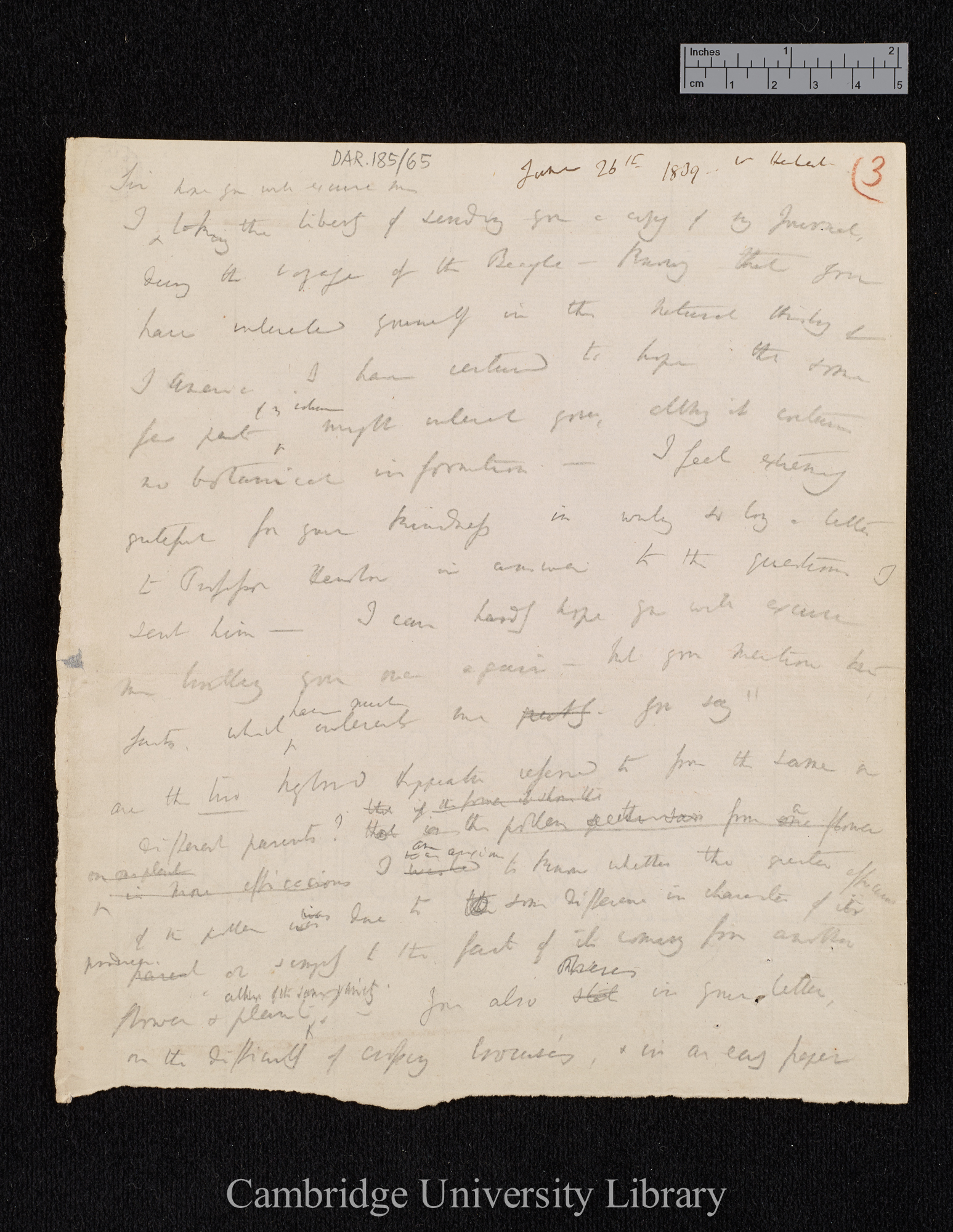 Charles Robert Darwin to William Herbert