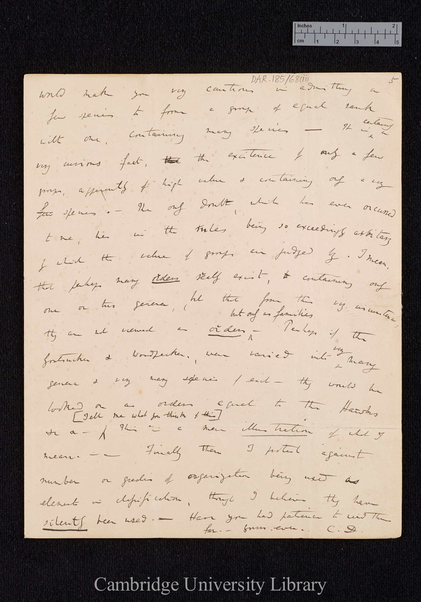 Charles Robert Darwin to George Robert Waterhouse