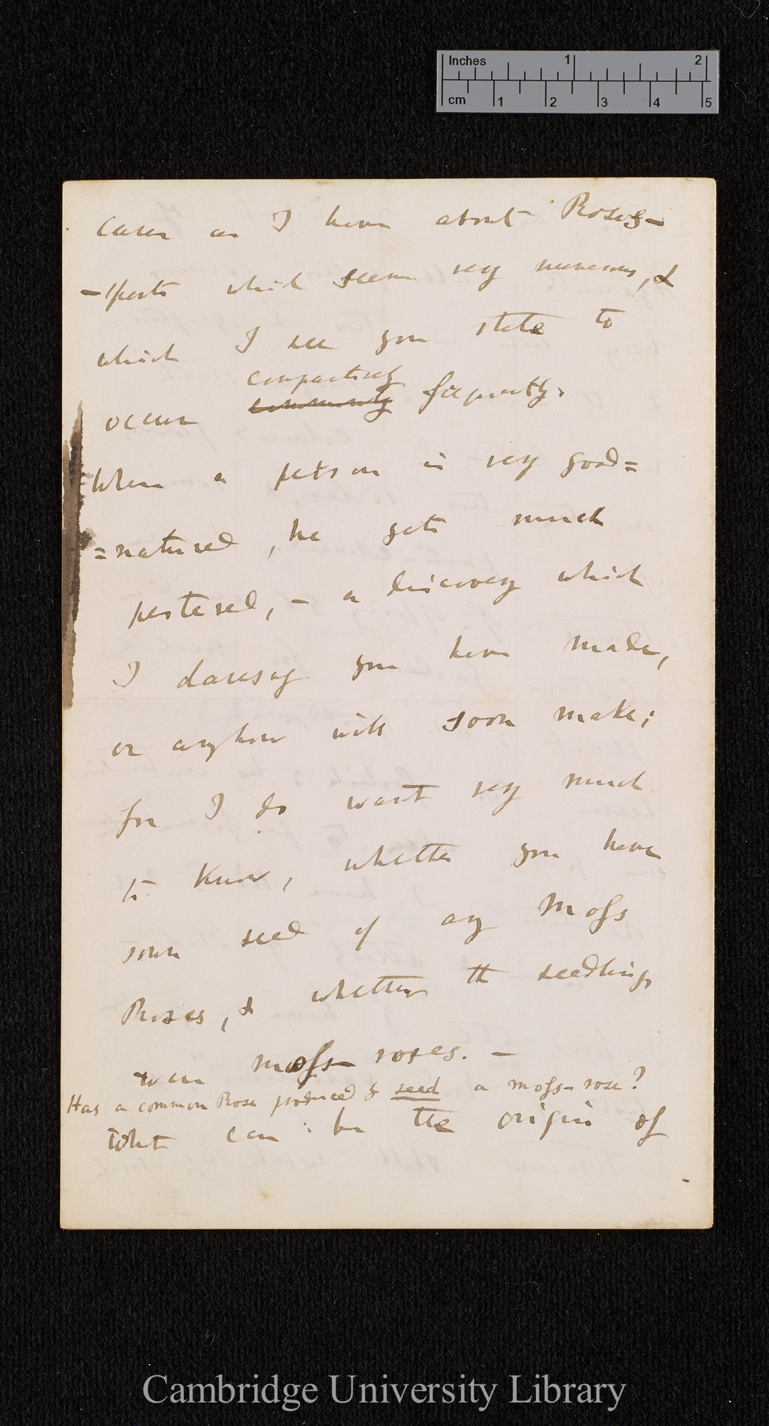 Charles Robert Darwin to [Thomas Rivers]