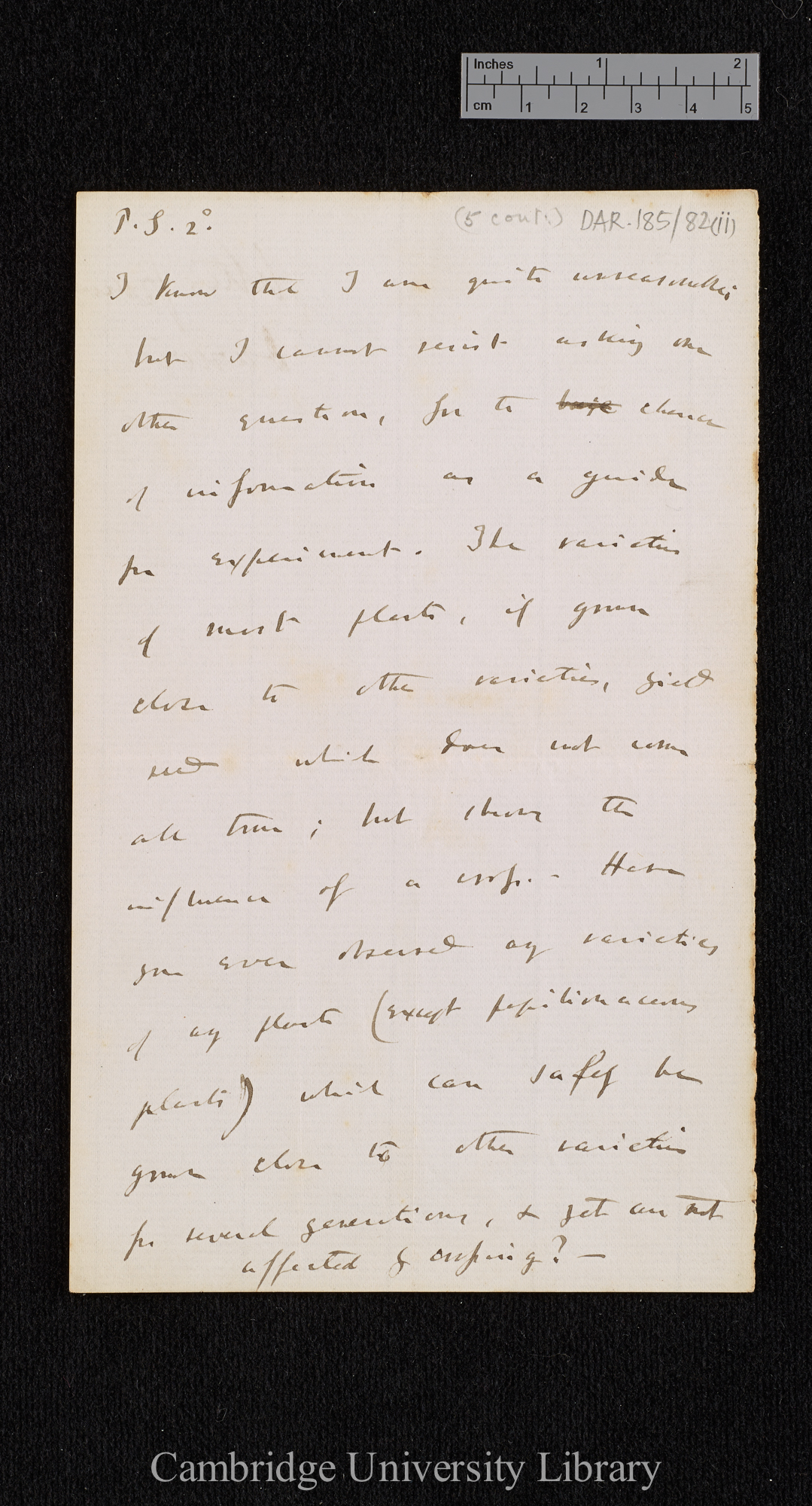 Charles Robert Darwin to [Thomas Rivers]