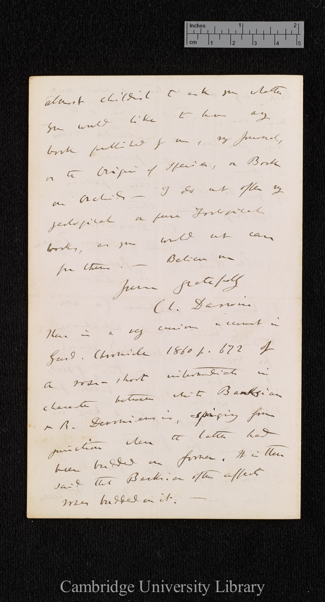 Charles Robert Darwin to [Thomas Rivers]