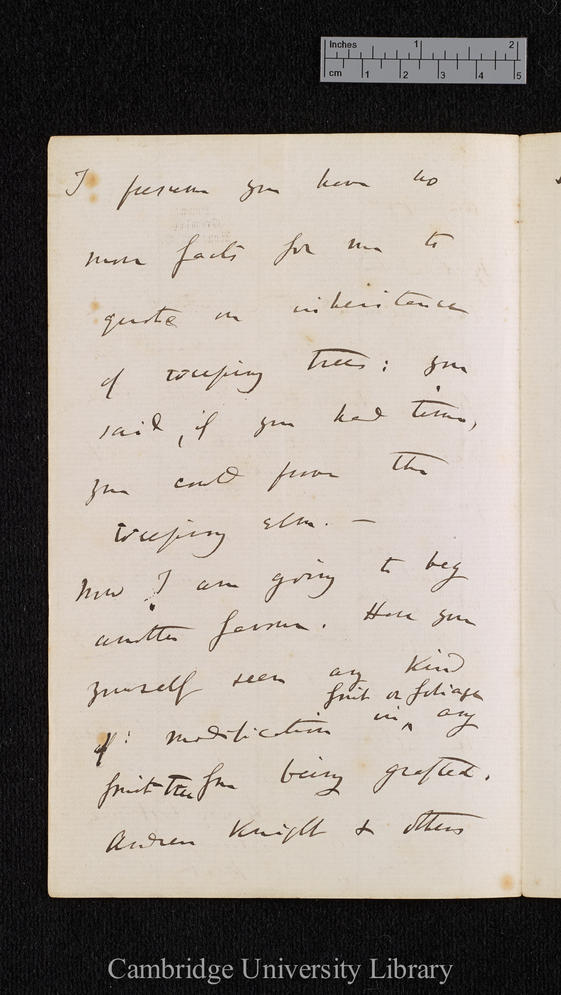 Charles Robert Darwin to [Thomas Rivers]