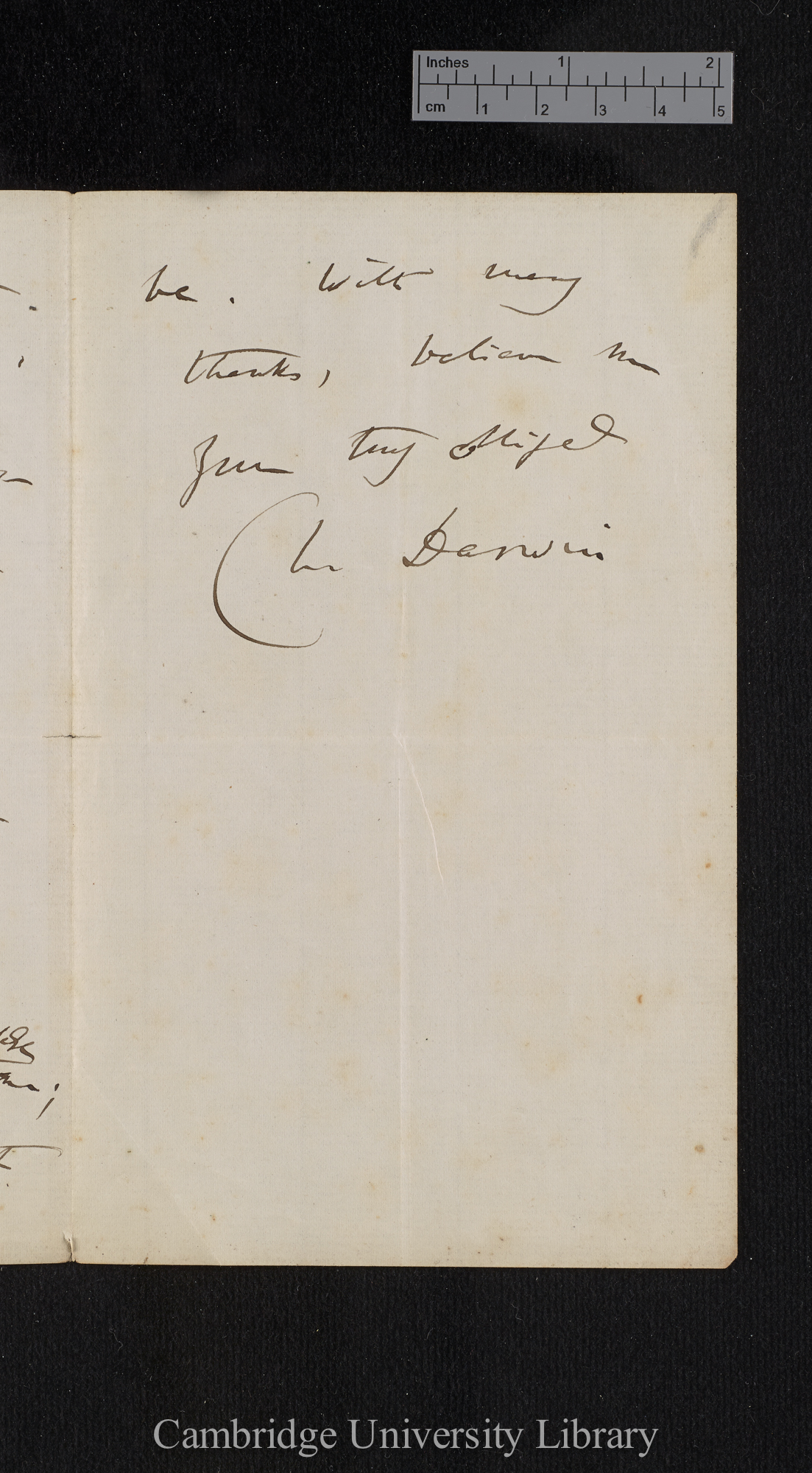 Charles Robert Darwin to [Thomas Rivers]