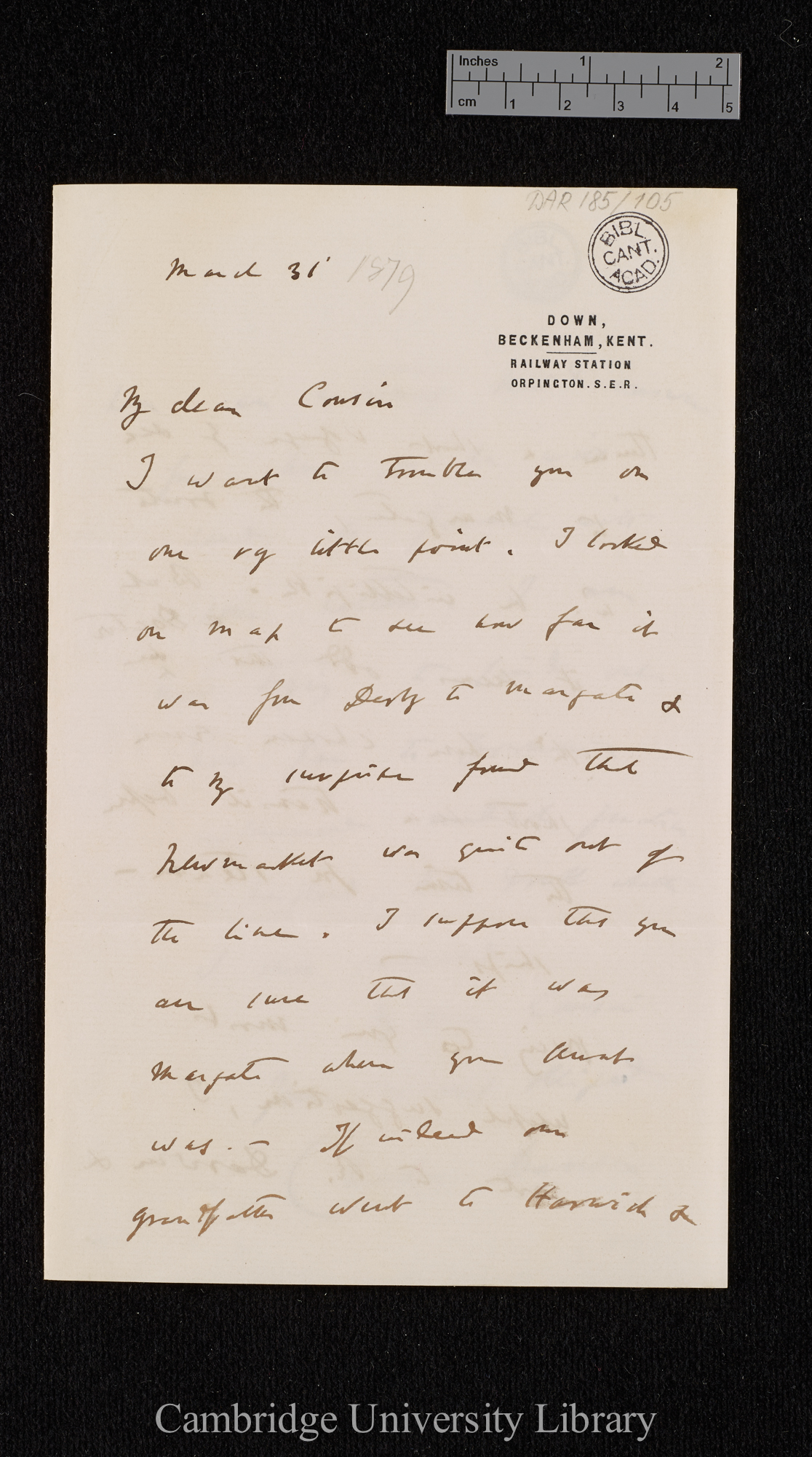 Charles Robert Darwin to Francis Galton