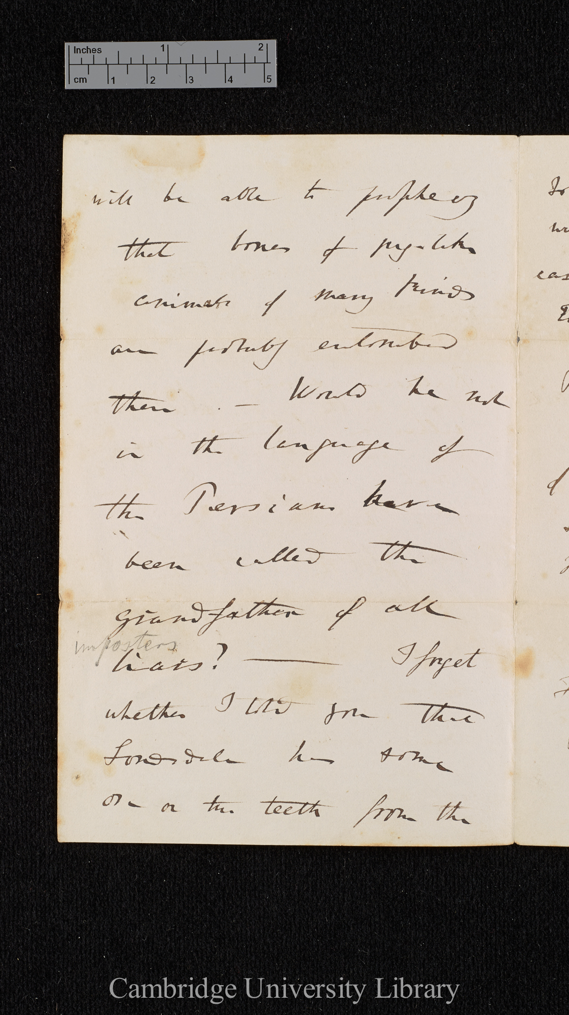 Charles Robert Darwin to Sir Richard Owen