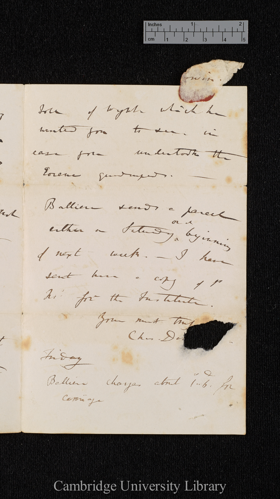 Charles Robert Darwin to Sir Richard Owen