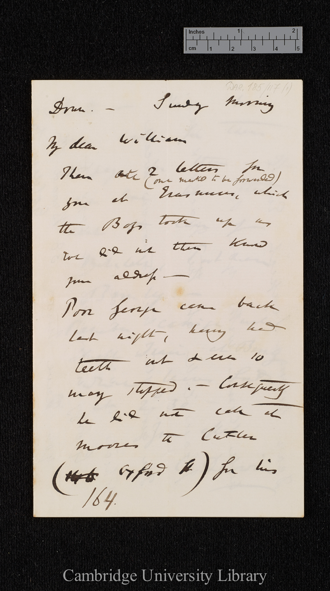 Charles Robert Darwin to William Erasmus Darwin