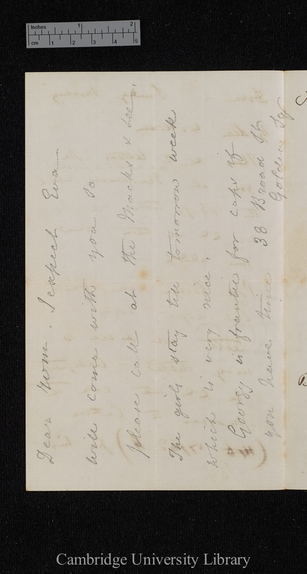 Charles Robert Darwin to William Erasmus Darwin