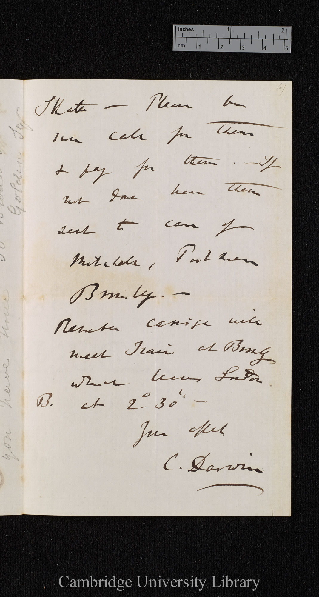 Charles Robert Darwin to William Erasmus Darwin