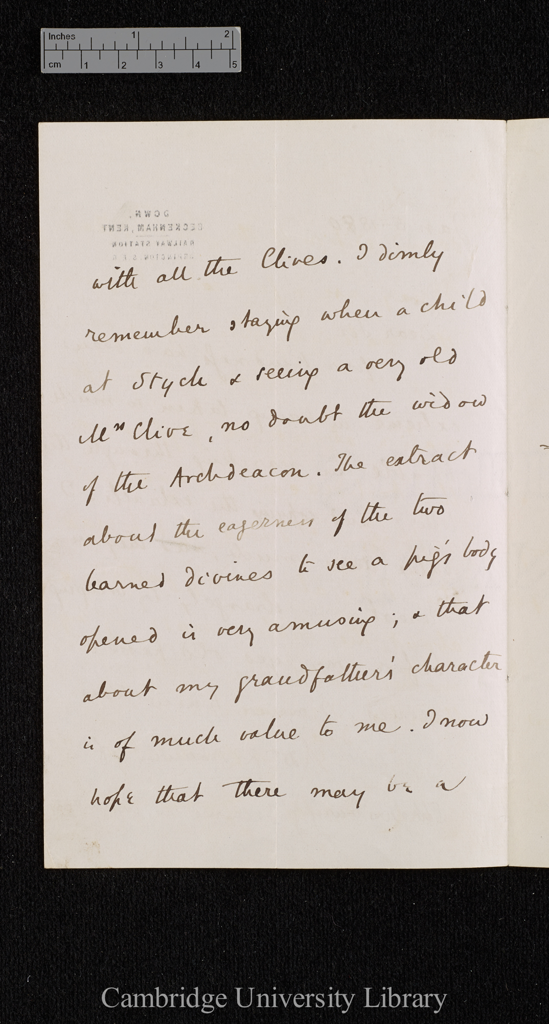 Charles Robert Darwin to [unidentified]