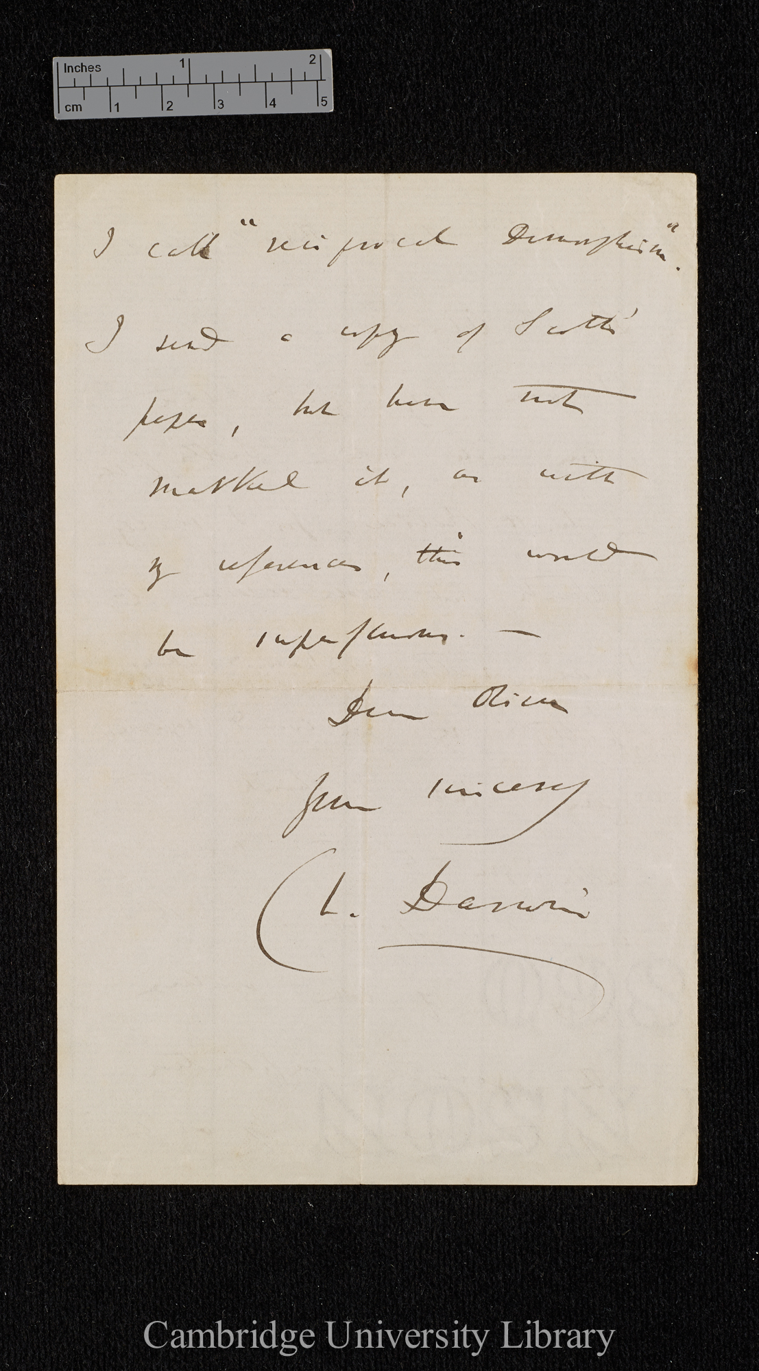 Charles Robert Darwin to Daniel Oliver