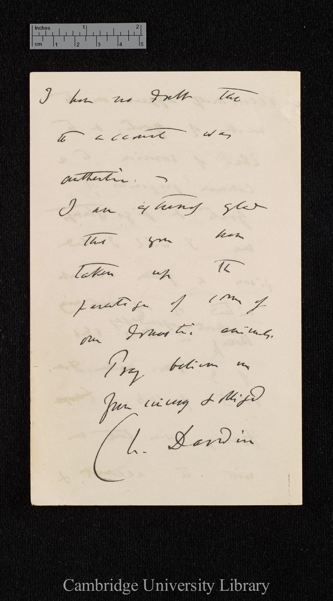 Charles Robert Darwin to [George Rolleston]