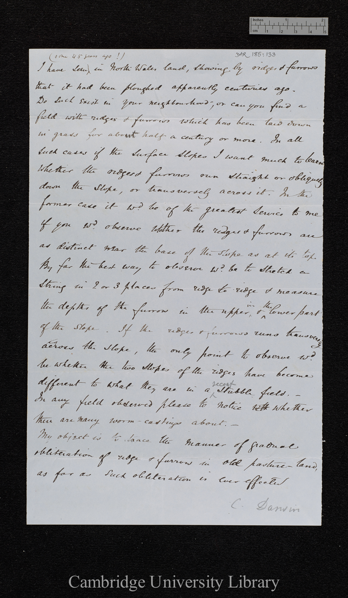 Charles Robert Darwin to [Sir Archibald Geikie] [enclosure]