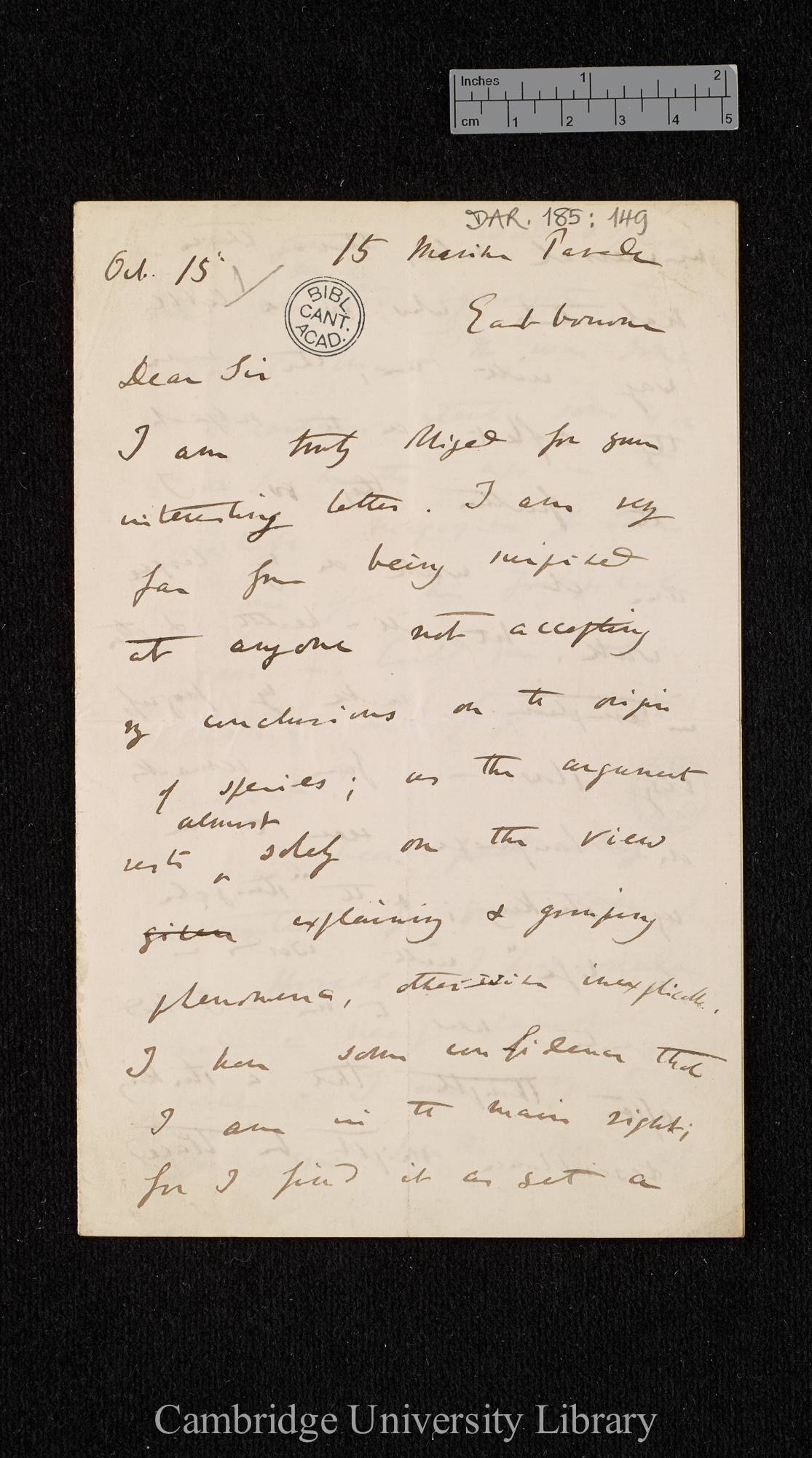 Charles Robert Darwin to John Medows Rodwell