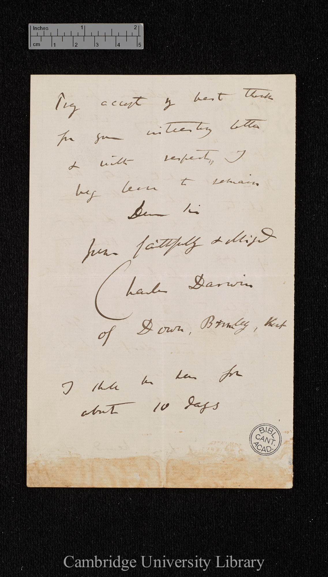 Charles Robert Darwin to John Medows Rodwell