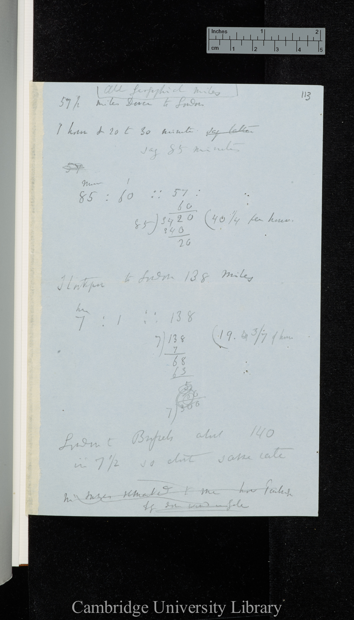 All Geographical Miles [distances and flying times for birds] [distances from London]