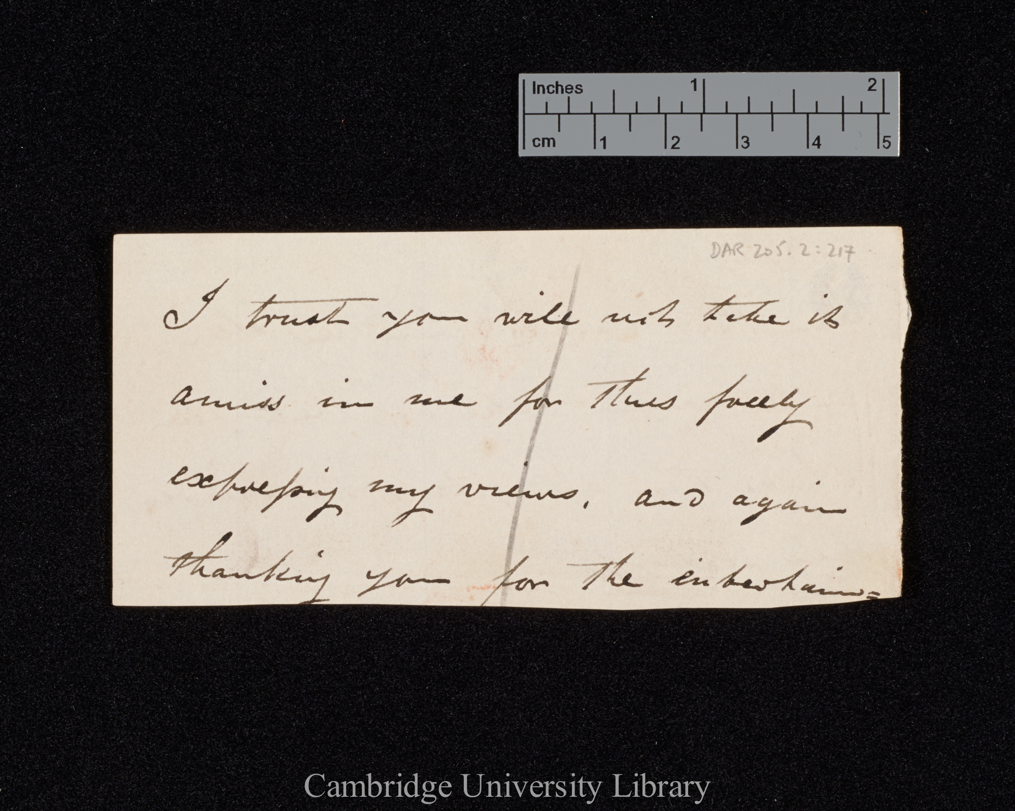 [Bernard Philip Brent] to Charles Robert Darwin