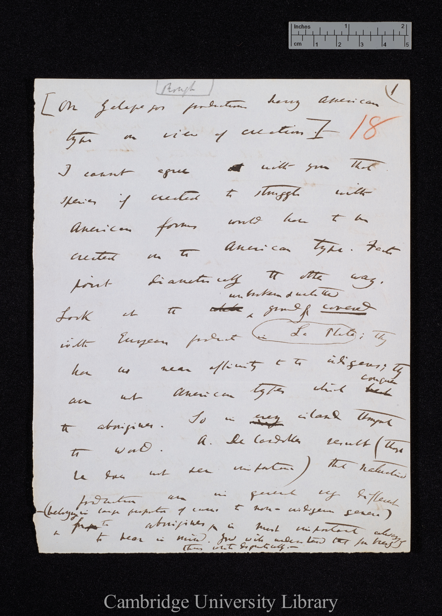 Charles Robert Darwin to Sir Charles Lyell