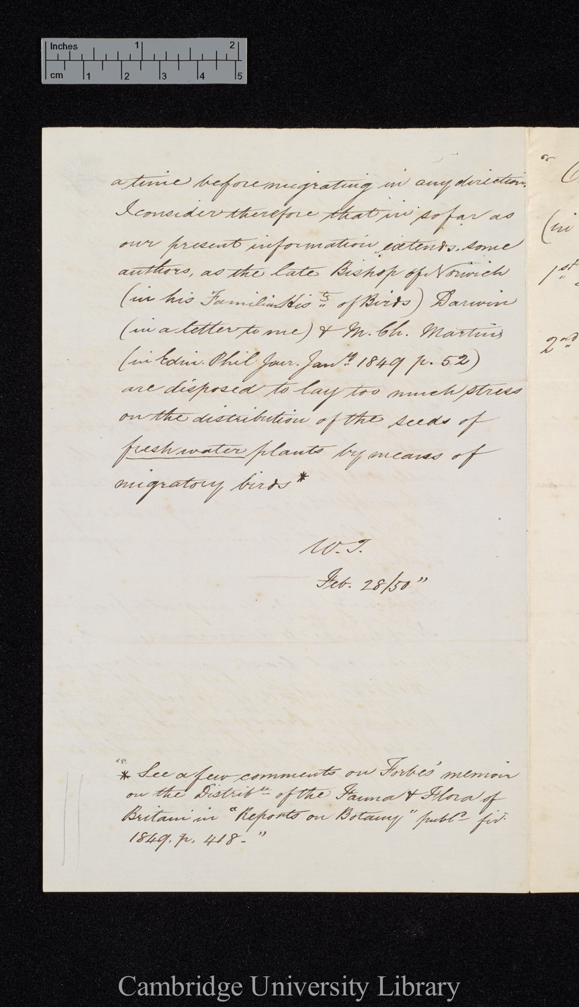 William Thompson to Edward Forbes