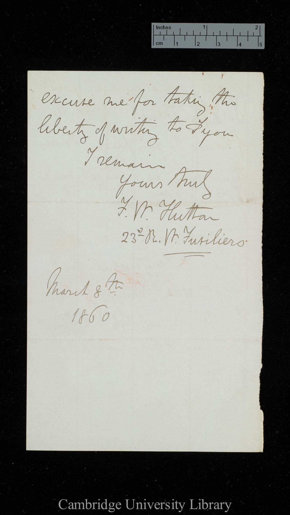 Frederick Wollaston Hutton to Charles Robert Darwin