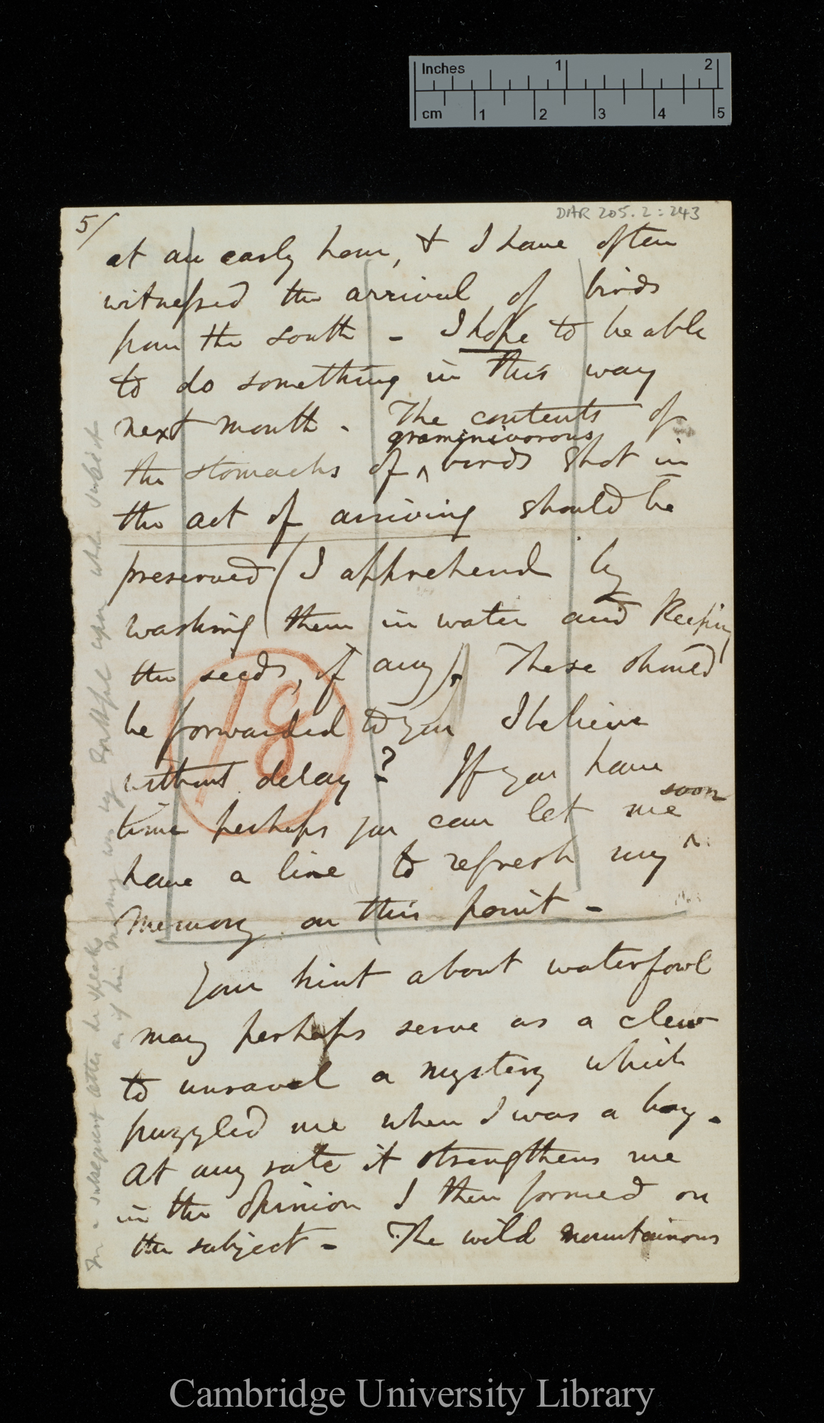 Arthur Edward Knox to Charles Robert Darwin