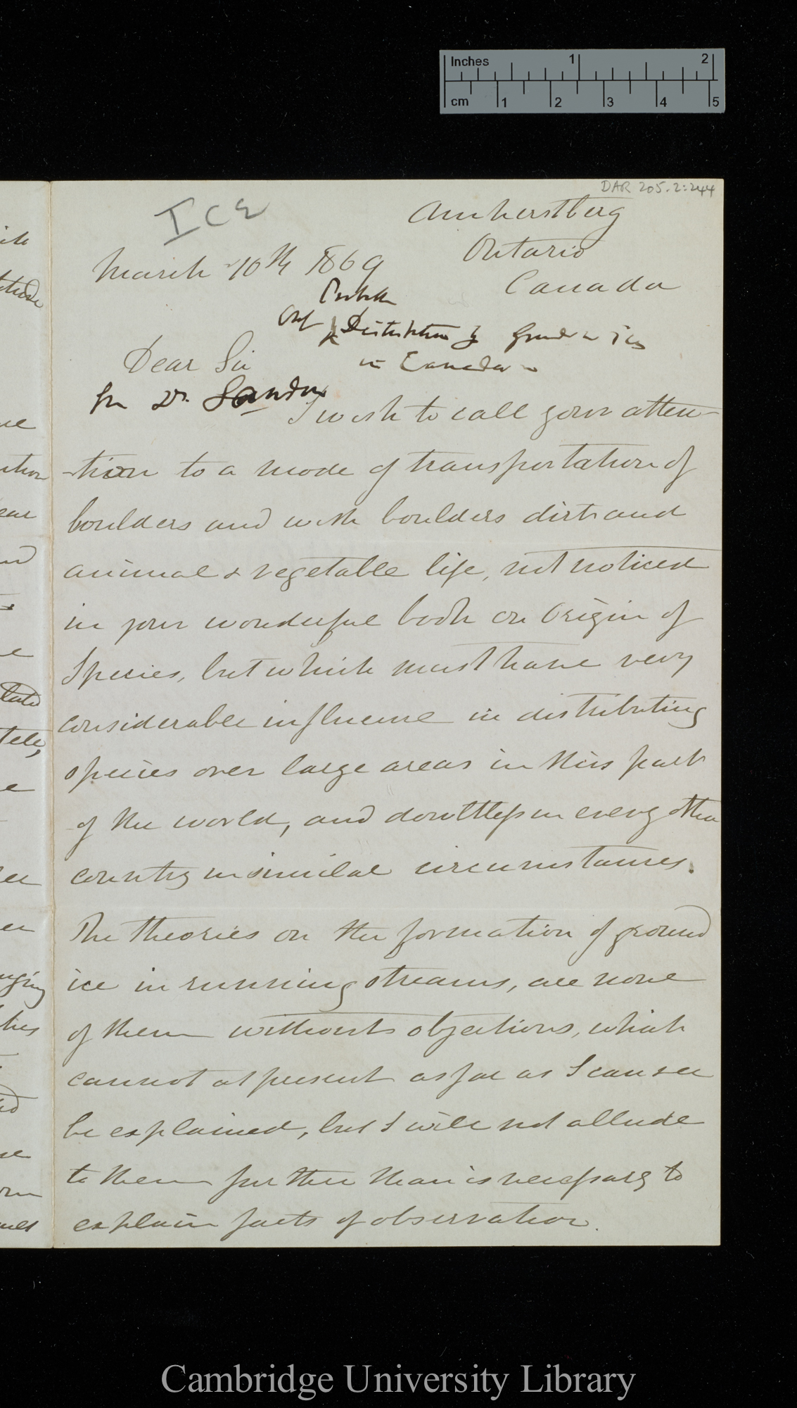 [Dr Landor] to Charles Robert Darwin