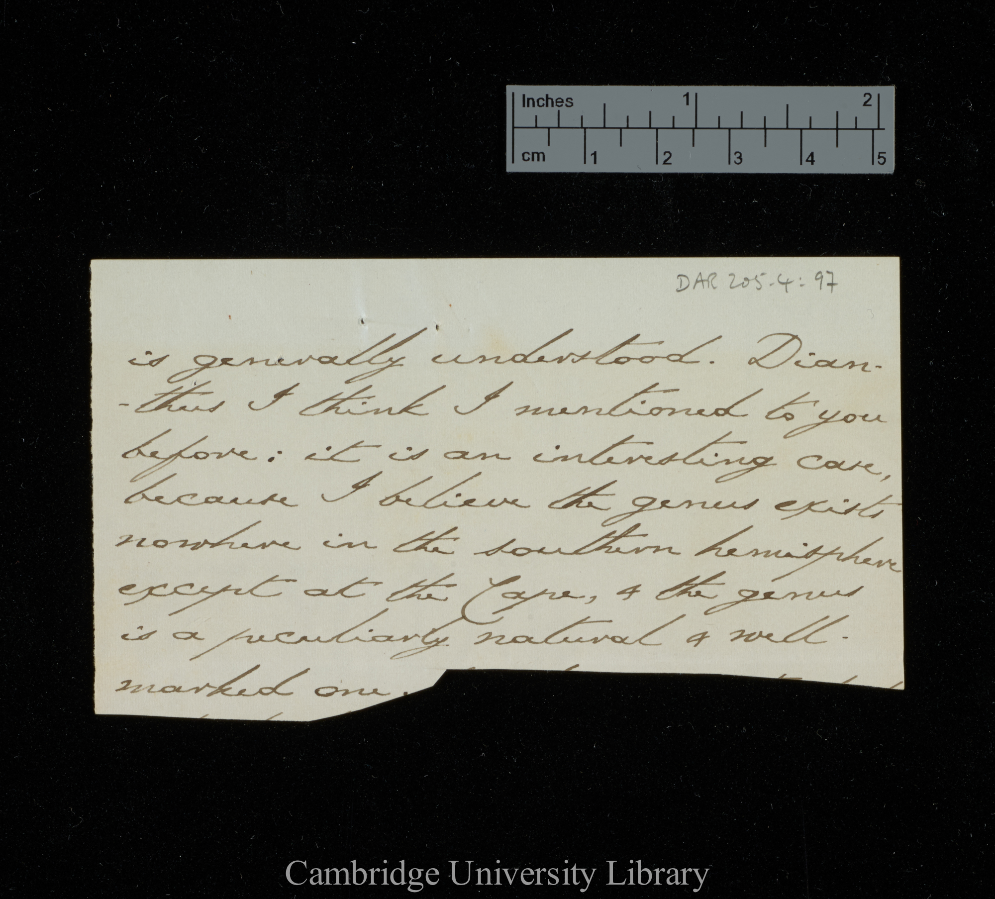 Sir Charles J Fox Bunbury to Charles Robert Darwin