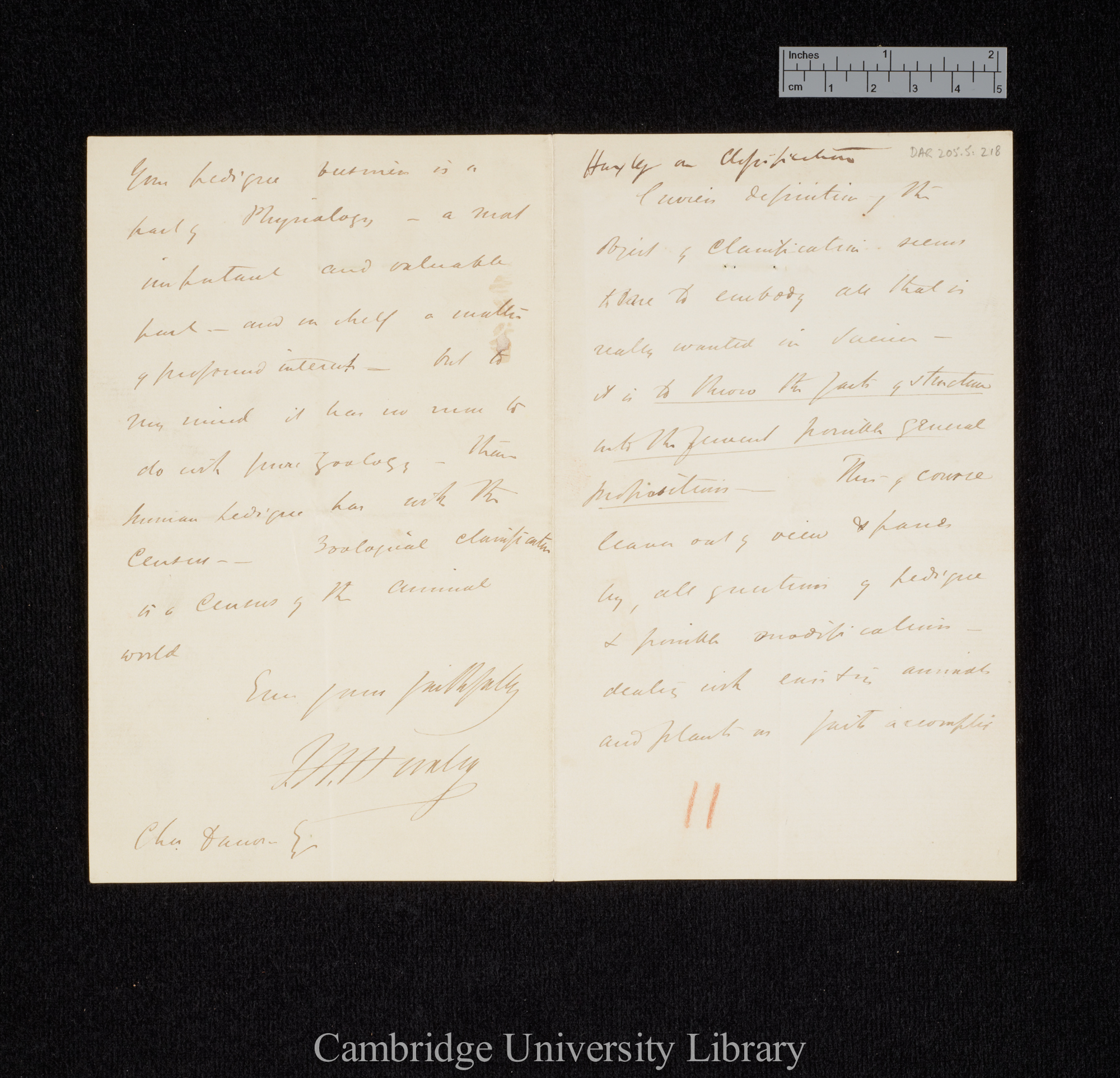 Thomas Henry Huxley to Charles Robert Darwin