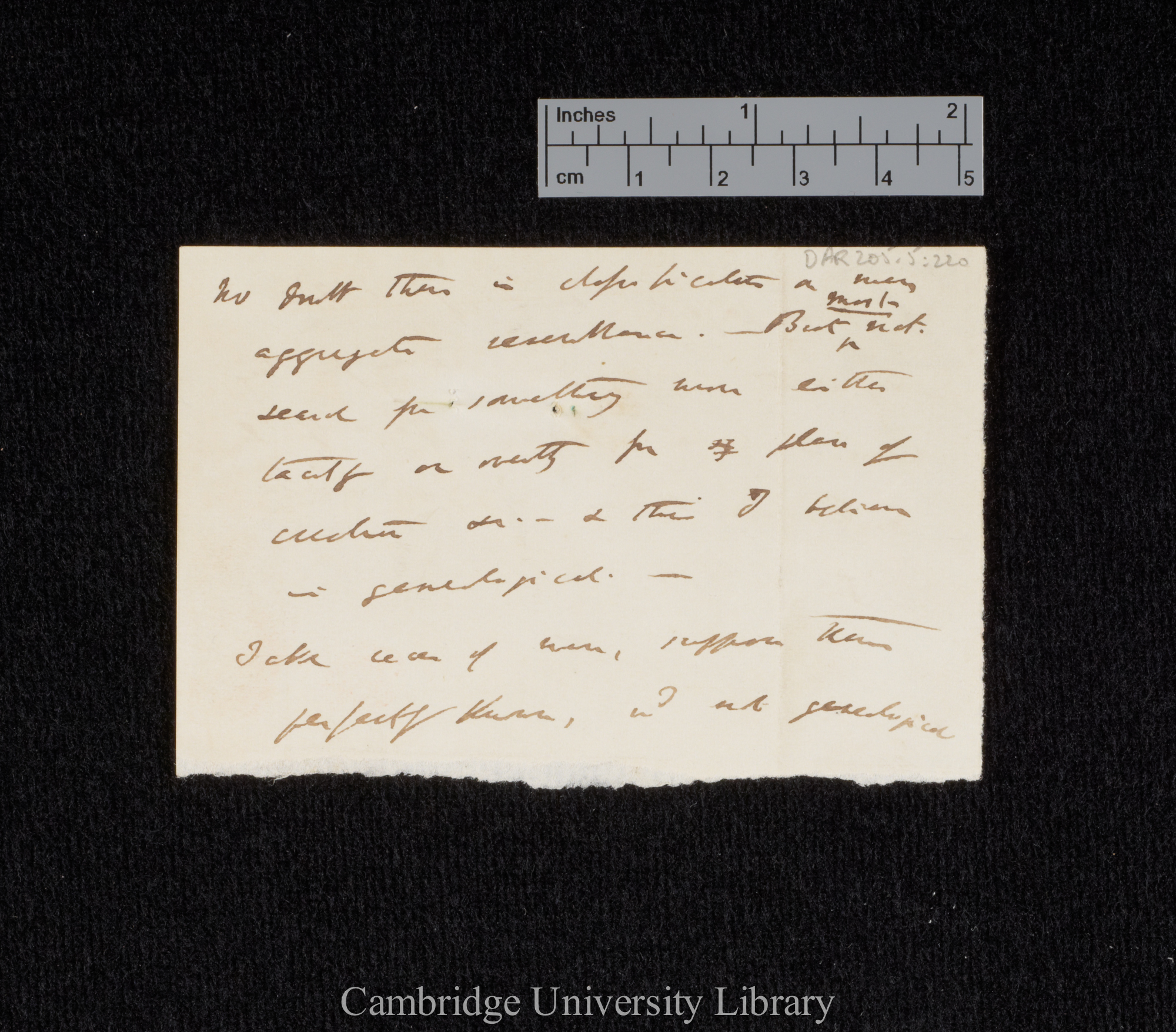 Thomas Henry Huxley to Charles Robert Darwin [note by CD]