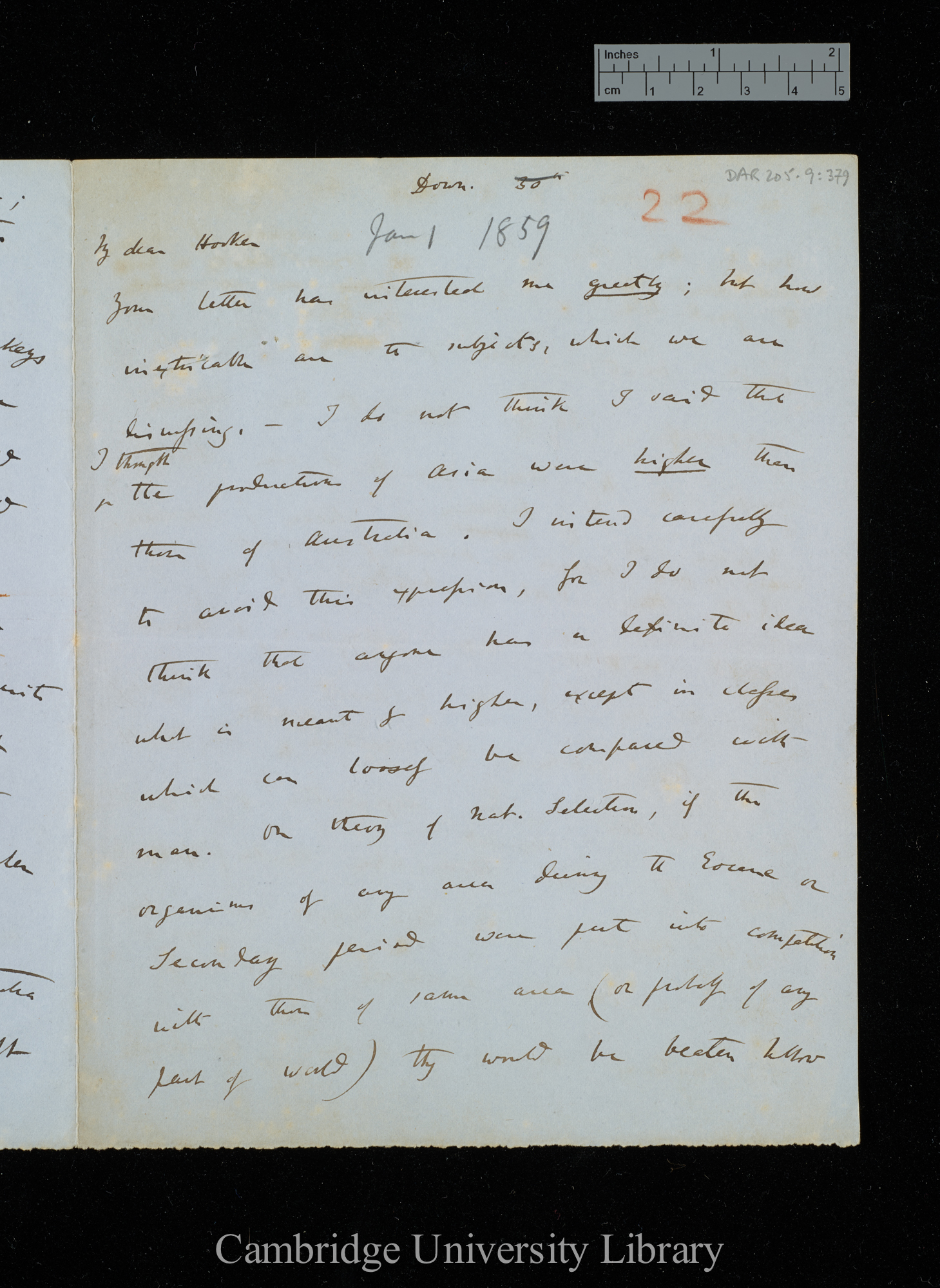 Charles Robert Darwin to Sir Joseph Dalton Hooker