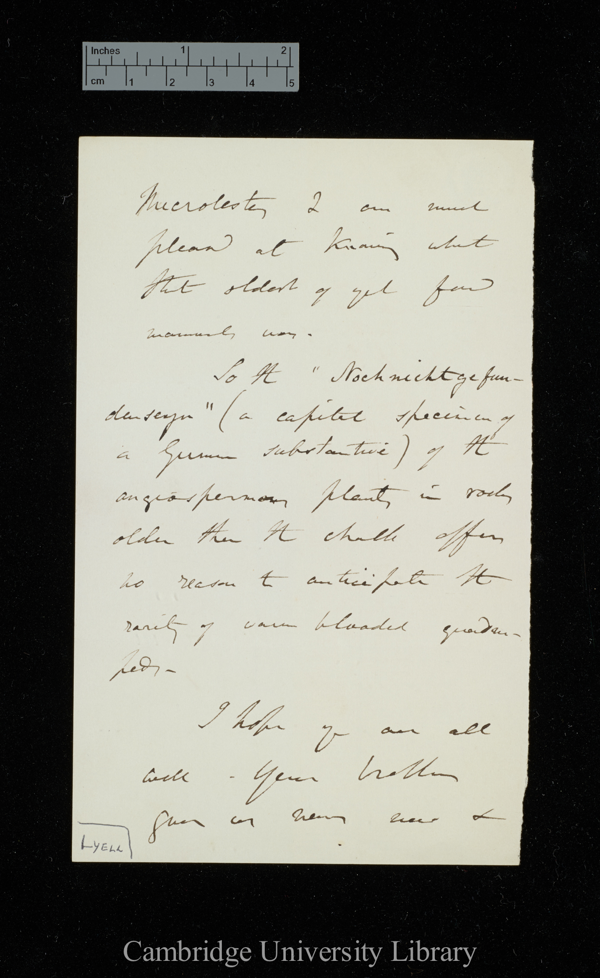 [Sir Charles Lyell] to Charles Robert Darwin