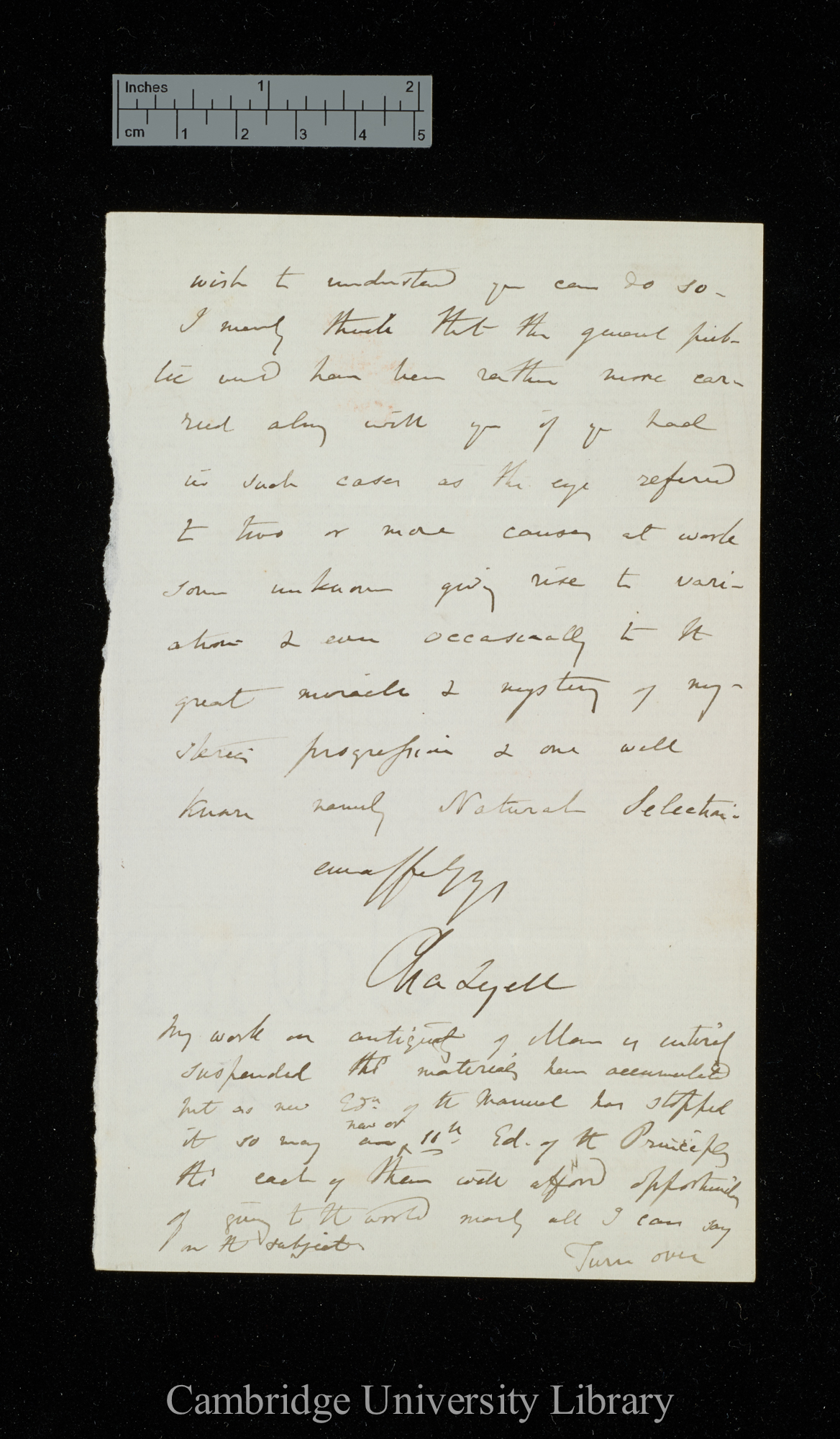 Sir Charles Lyell to Charles Robert Darwin