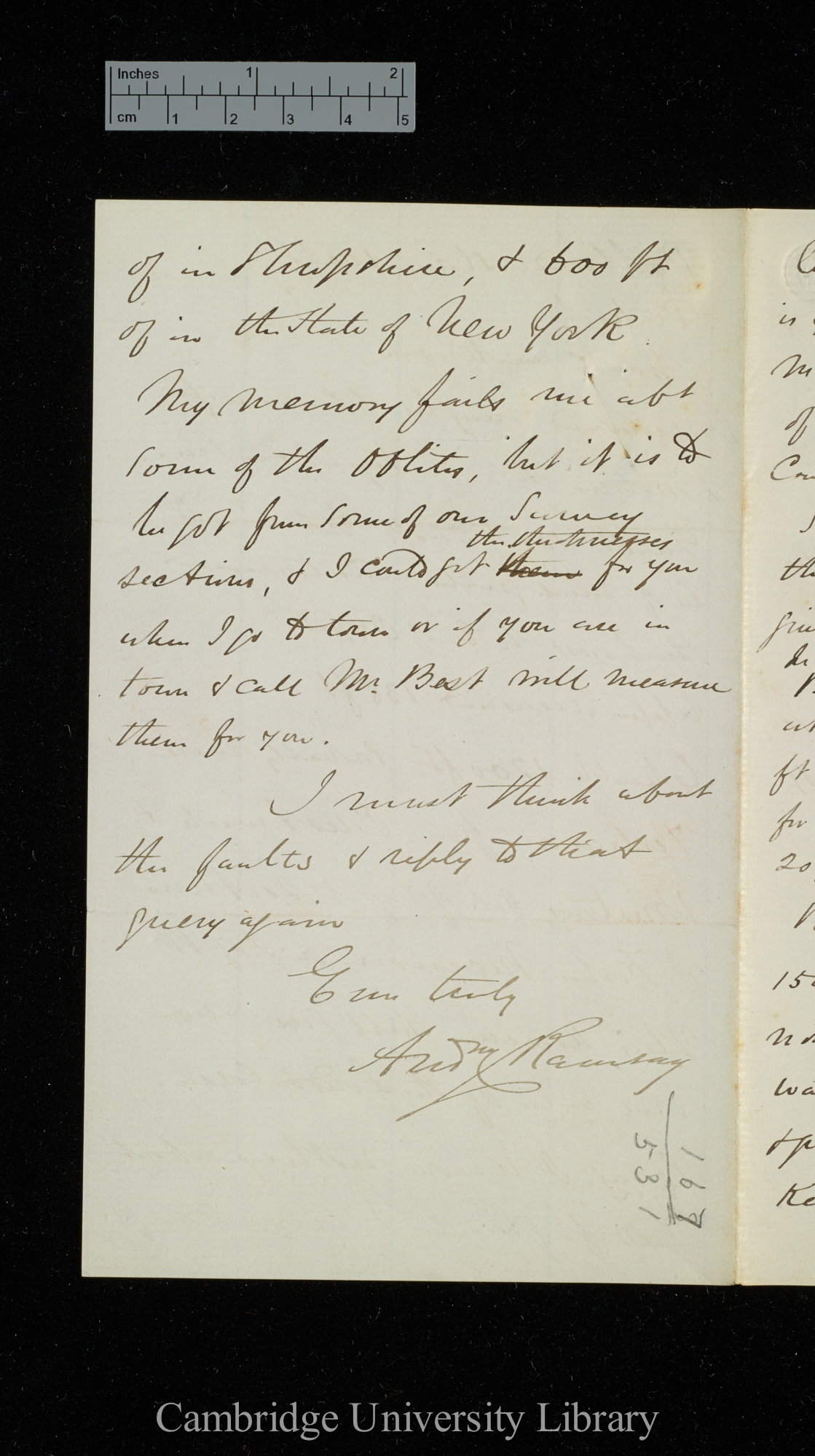 Sir Andrew Crombie Ramsay to Charles Robert Darwin