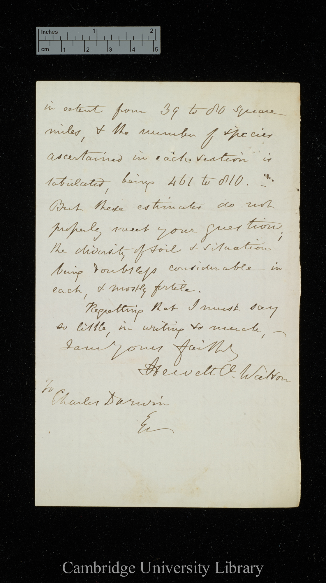 Hewett Cottrell Watson to Charles Robert Darwin