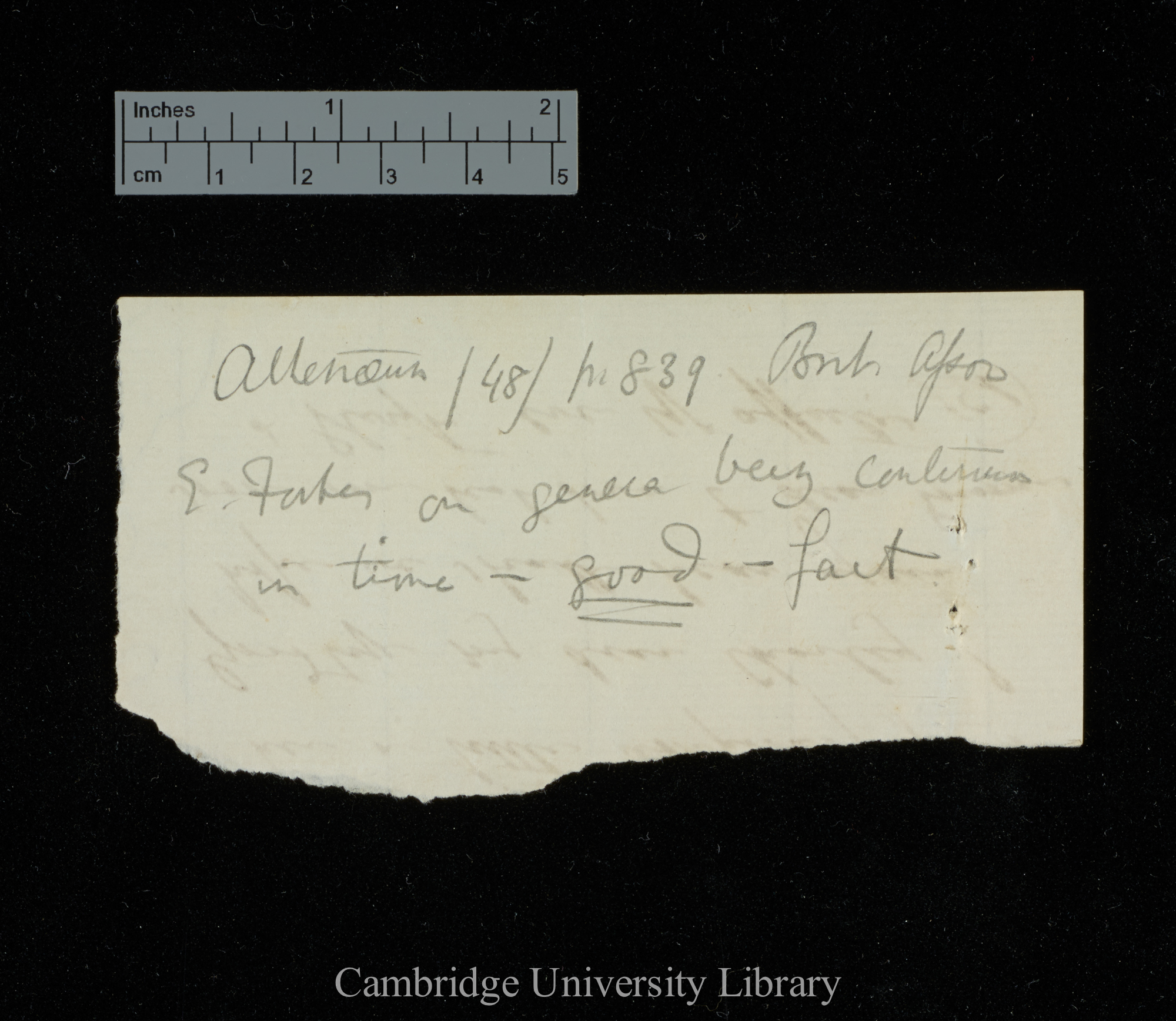 &#39;Athenaeum&#39; 1848: 389 [on reverse of  previous item]