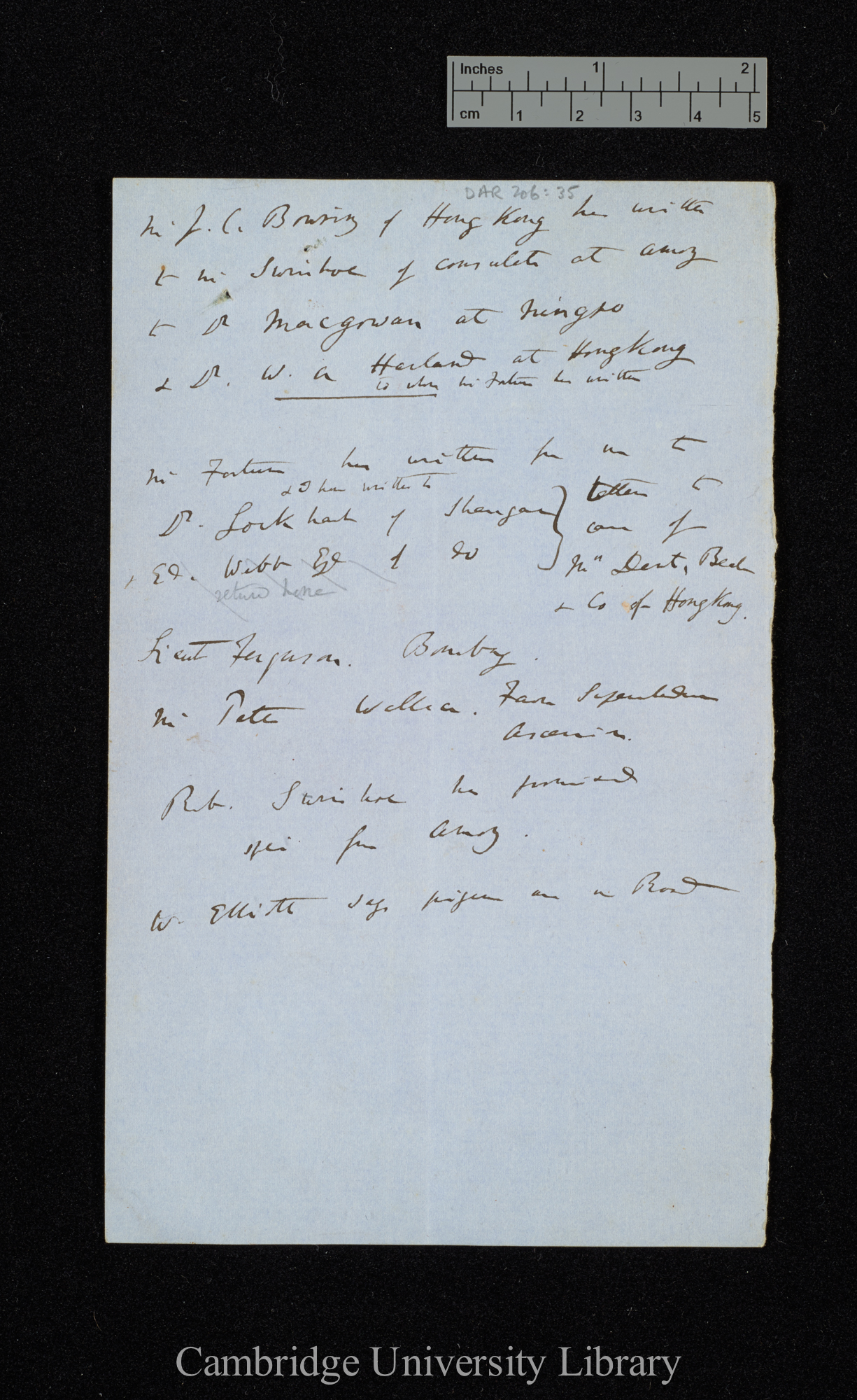 Charles Robert Darwin to [unspecified]