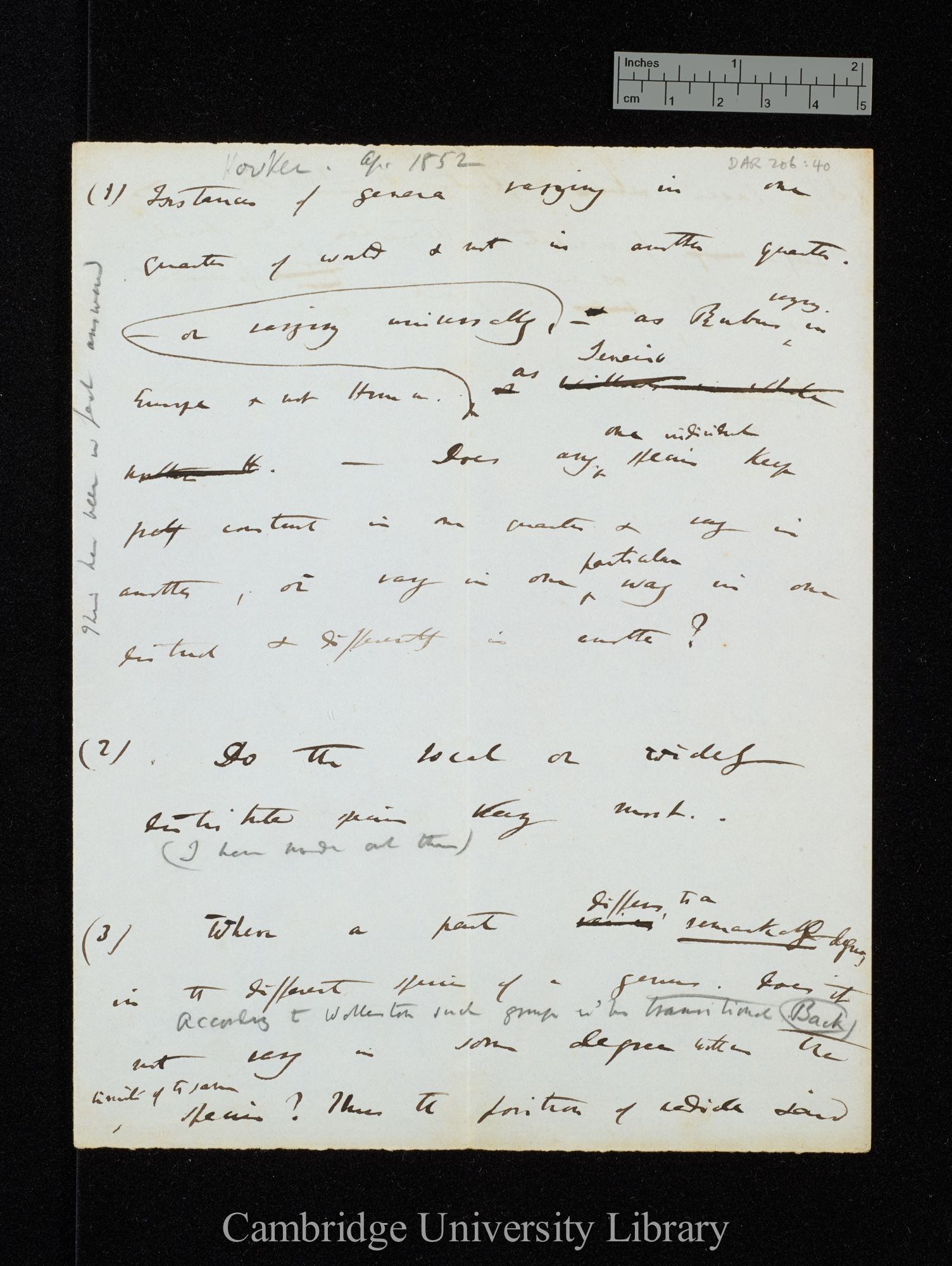 Charles Robert Darwin to Sir Joseph Dalton Hooker