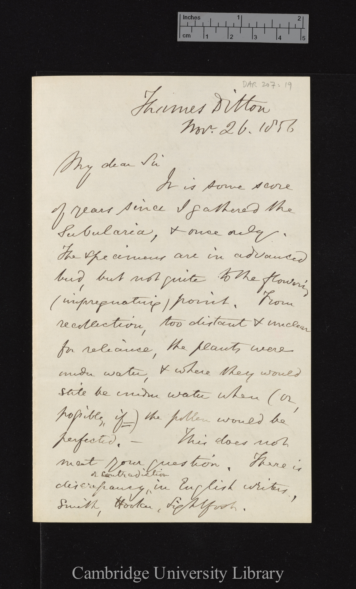 Hewett Cottrell Watson to Charles Robert Darwin