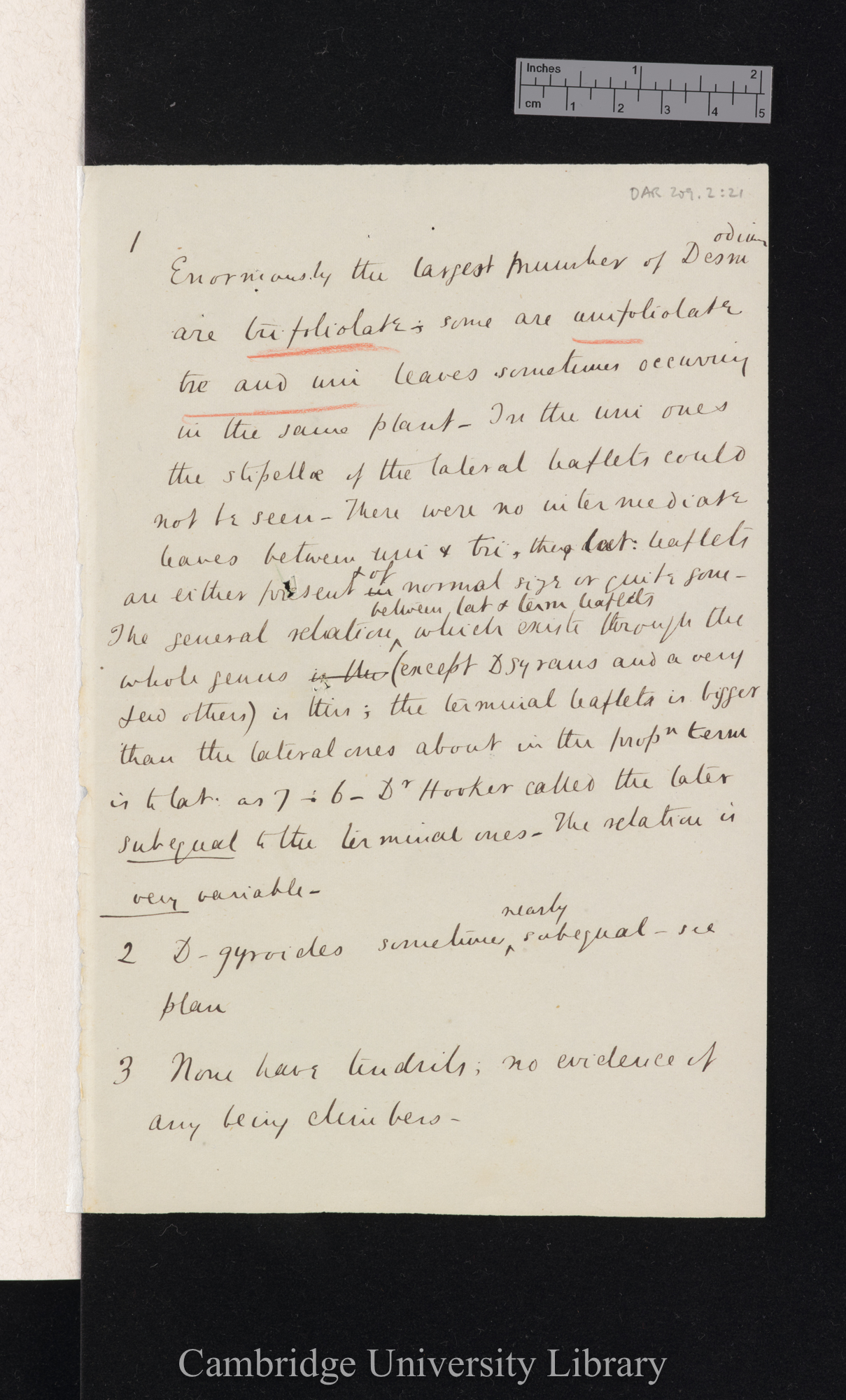 Sir Francis Darwin to Charles Robert Darwin