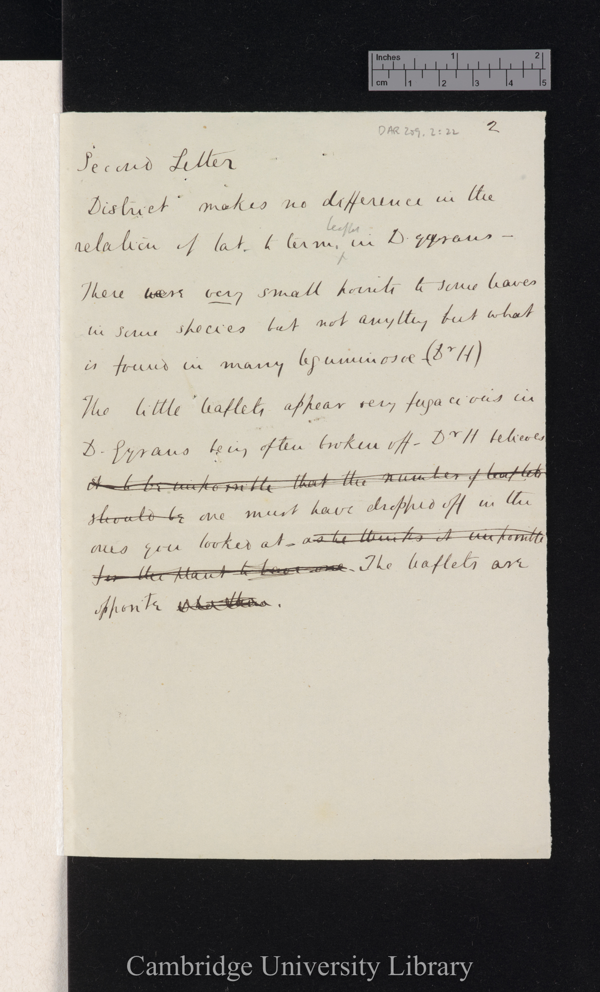 Sir Francis Darwin to Charles Robert Darwin